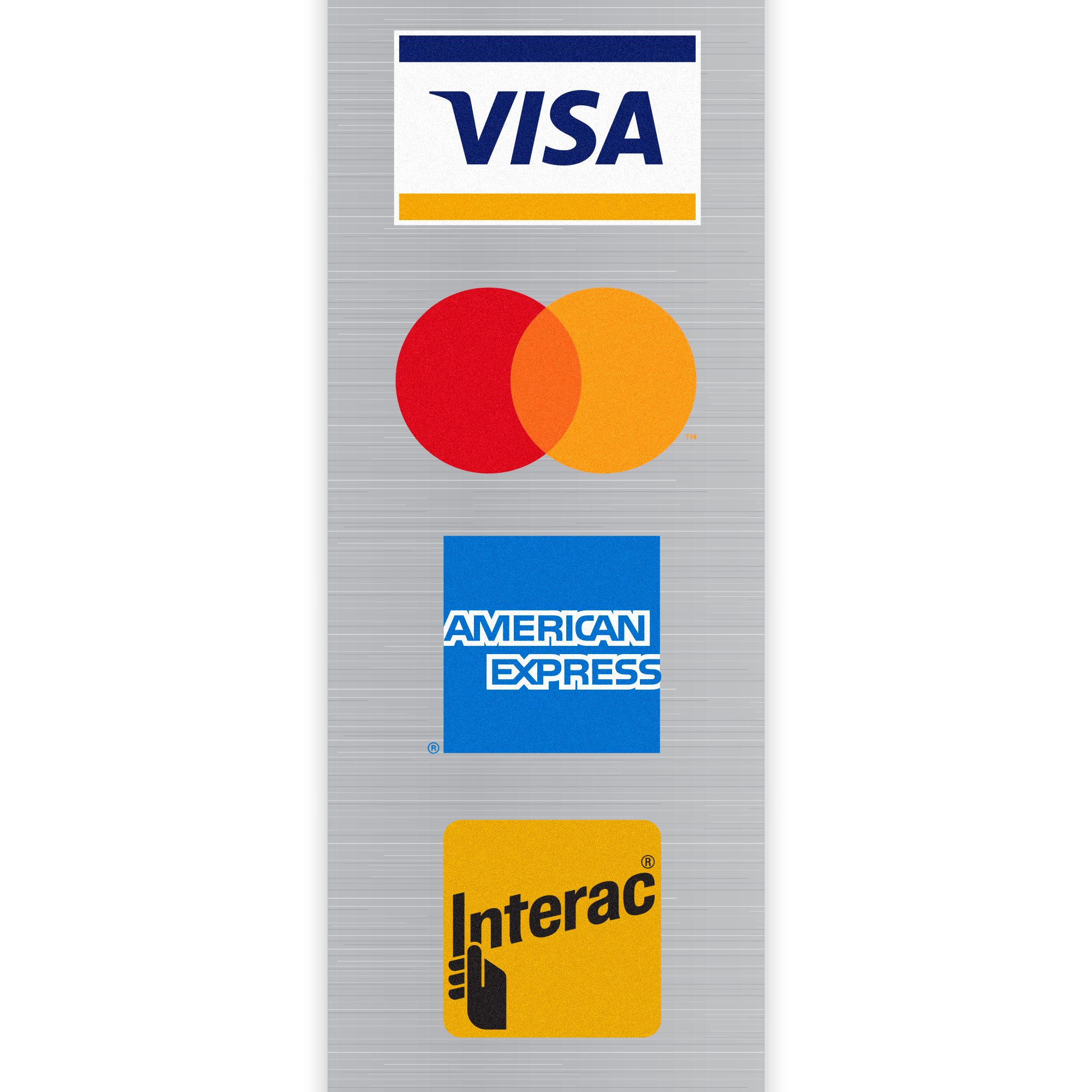 .002 Custom Shape Brushed Aluminum Polyester / std adh Outdoor Decal (1 to 4 sq in) Full Colour