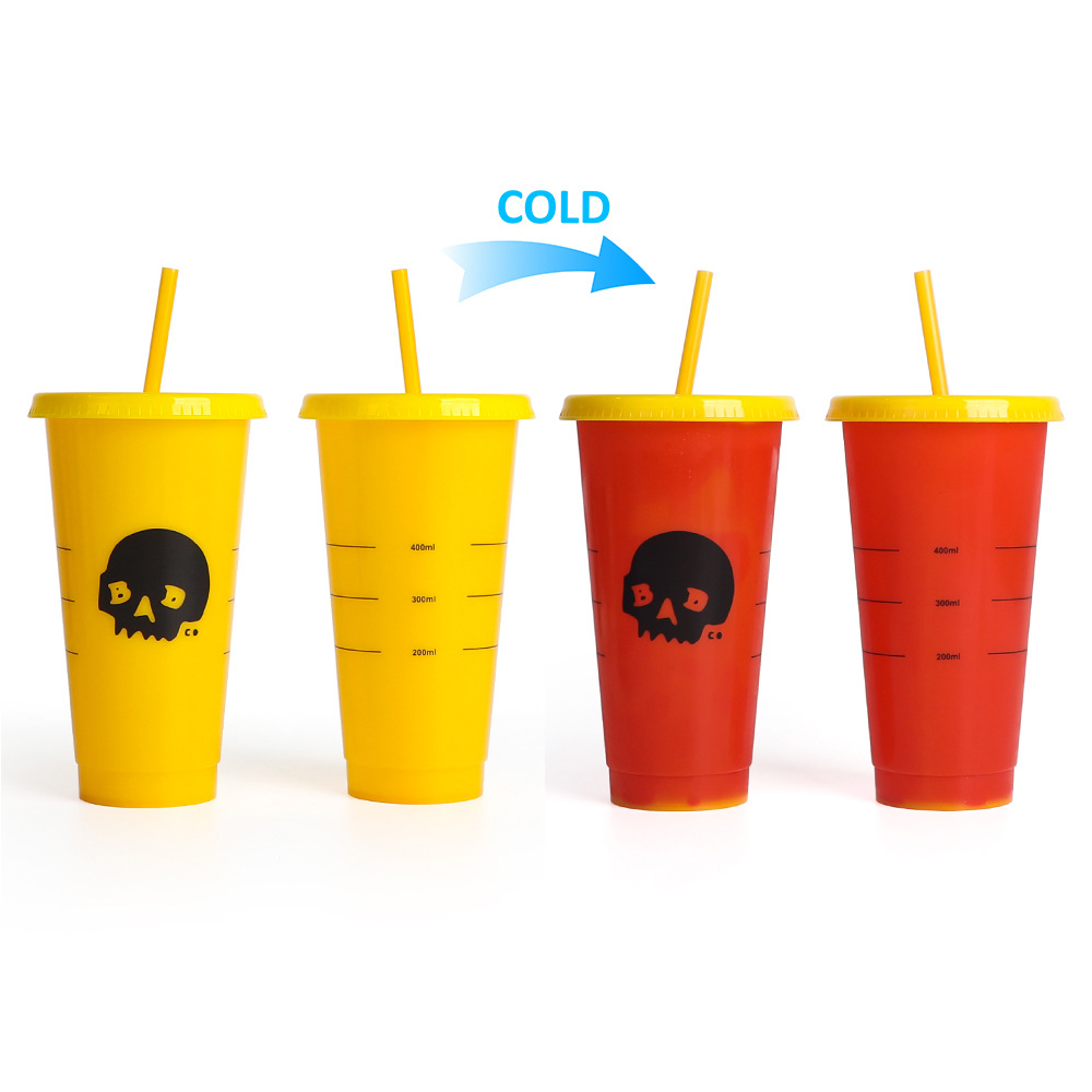 710ML Halloween Color Plastic Cup Temperature Sensitive Water Bottle 4