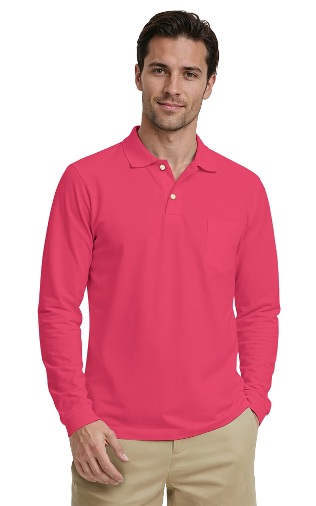 Adult Superblend L/S Pocketed Polo 11