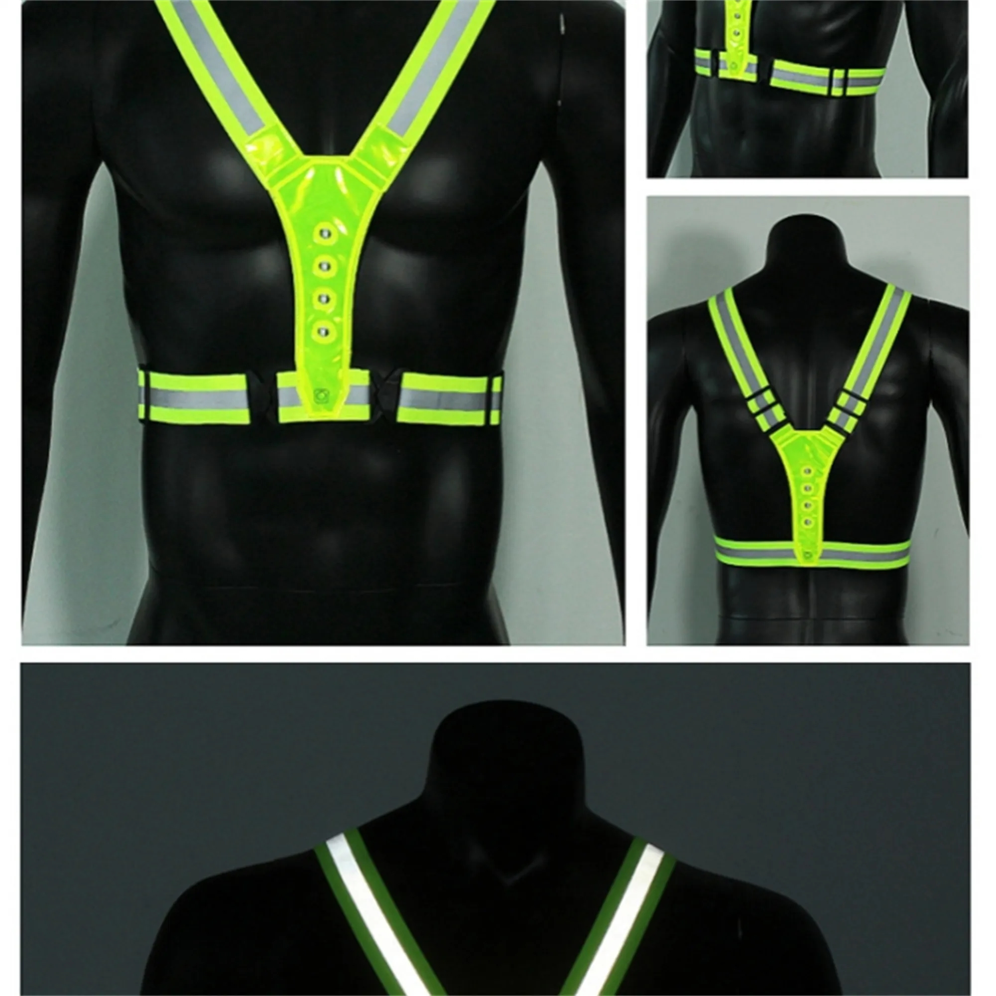 LED Reflective Running Vest USB 2