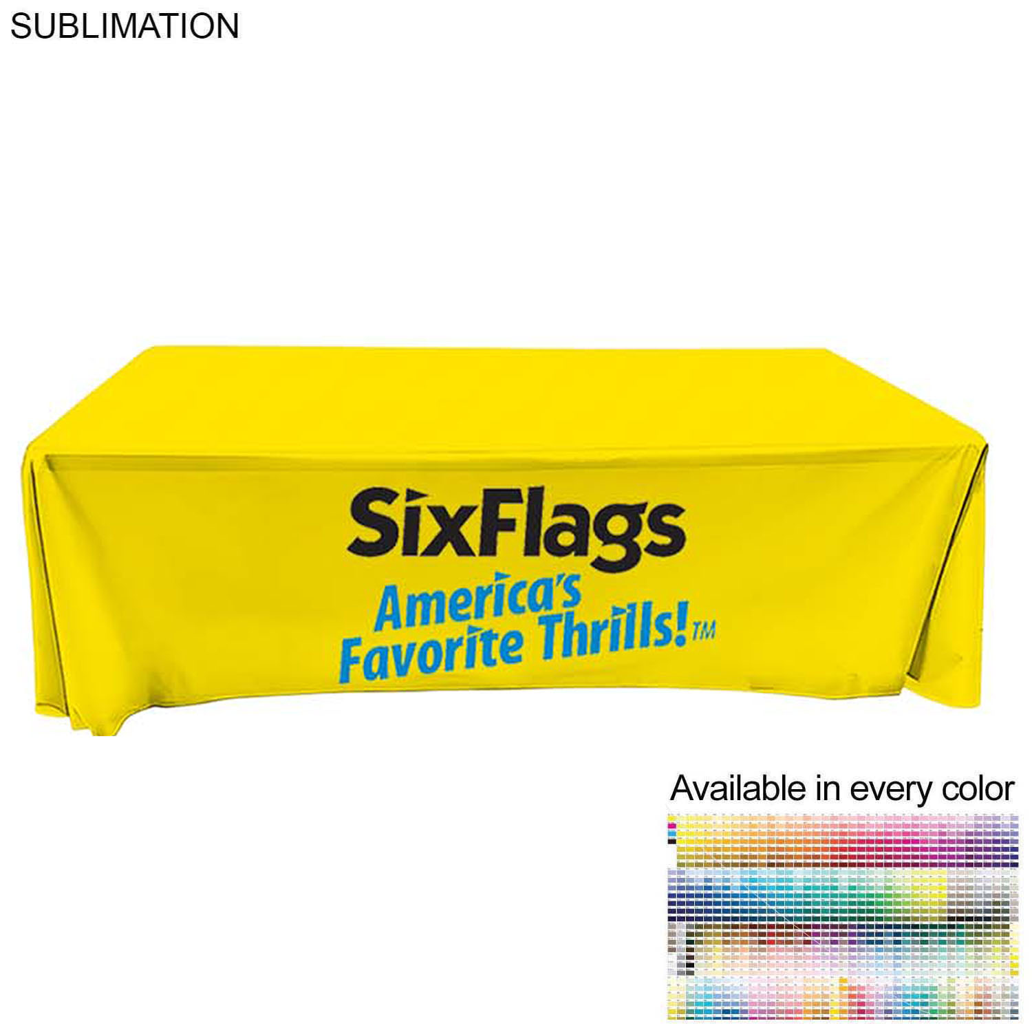 48Hr Quick Ship - Event package, 3'W Fabric banner and Premium 6' tablecloth closed back 11
