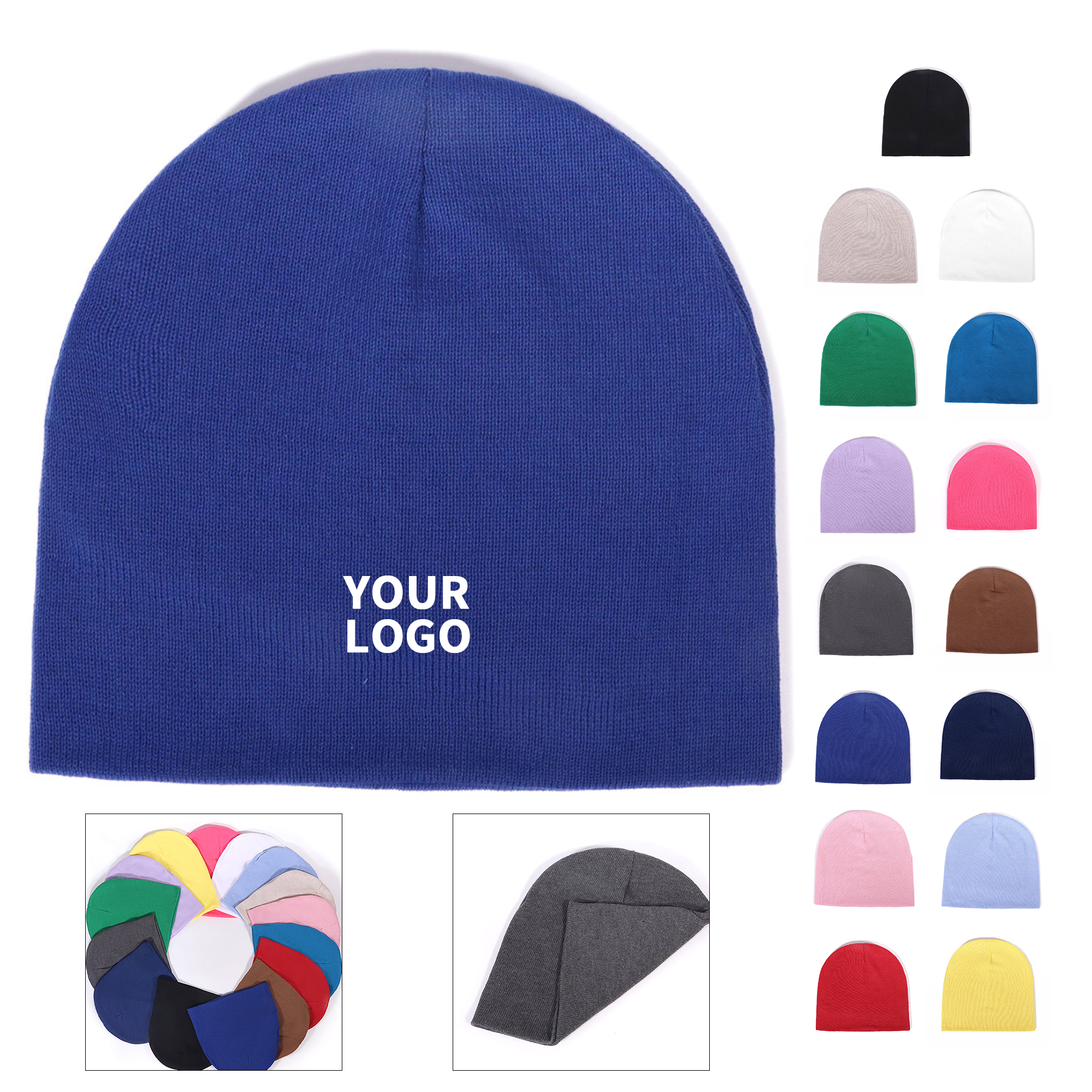 Acrylic Knit Beanie One Size 11.8" By 7.8" 16