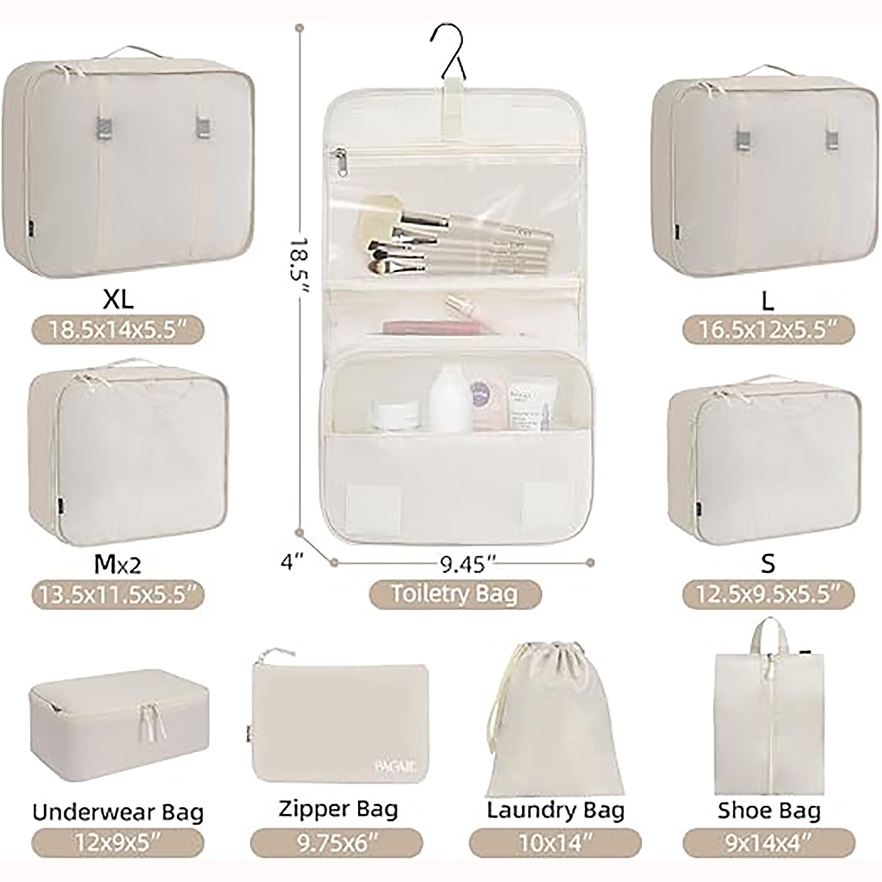 10 Set Packing Cubes 6
