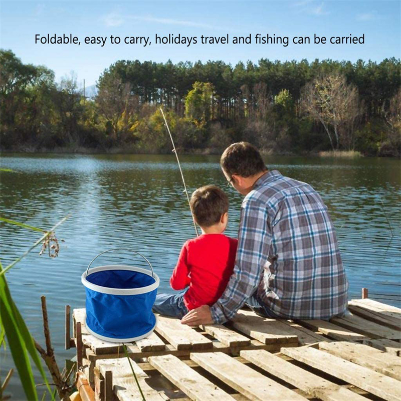 600D Oxford Portable Folding Water Bucket Cleaning Pail 10