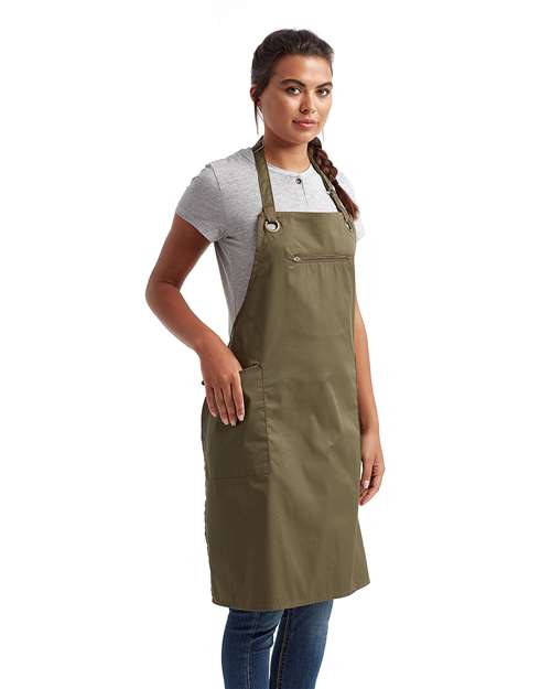 Barley Contrast Stitch Recycled Bib Apron - RP121 18
