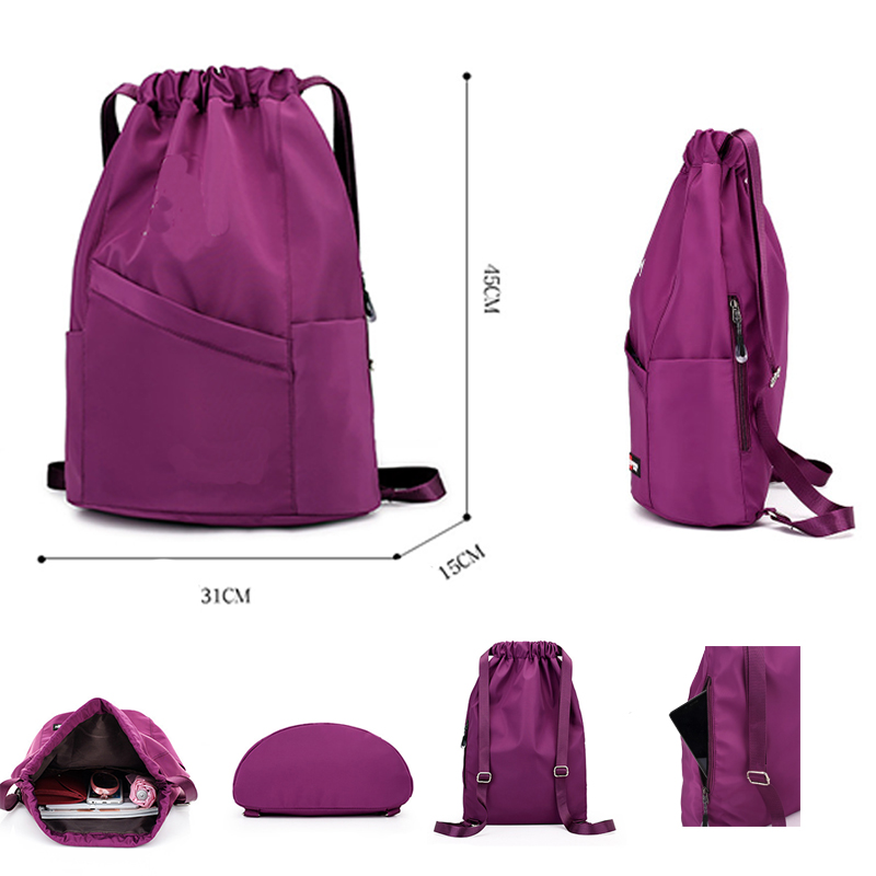 Fashion nylon Beam Drawstring Backpack 2