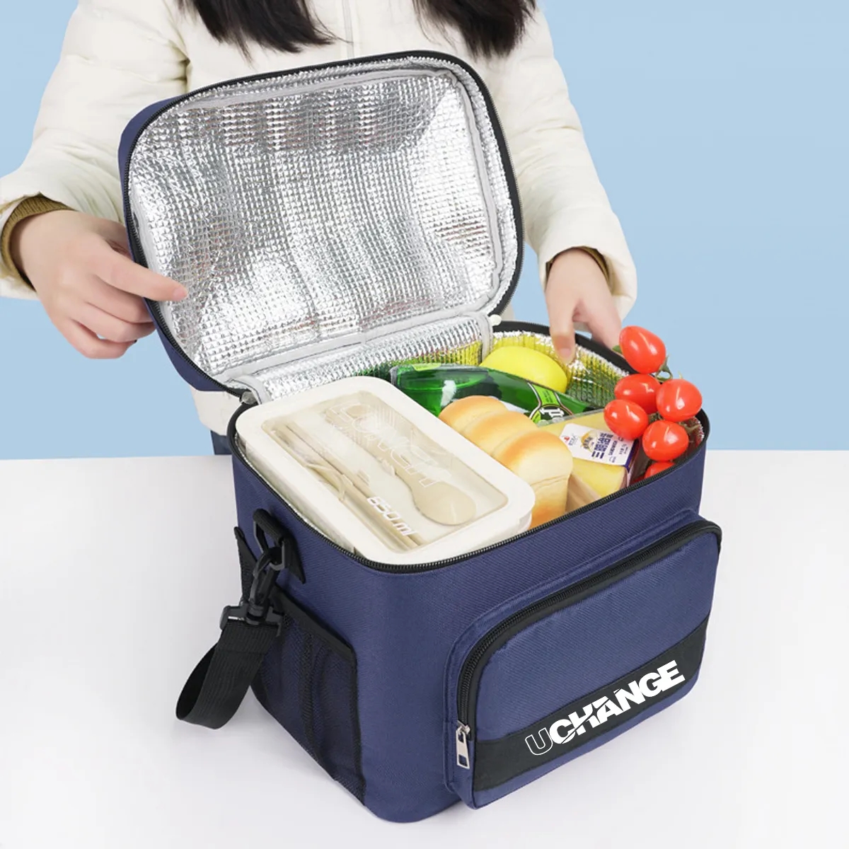 Insulated Lunch Cooler Bag With Front Pocket 2