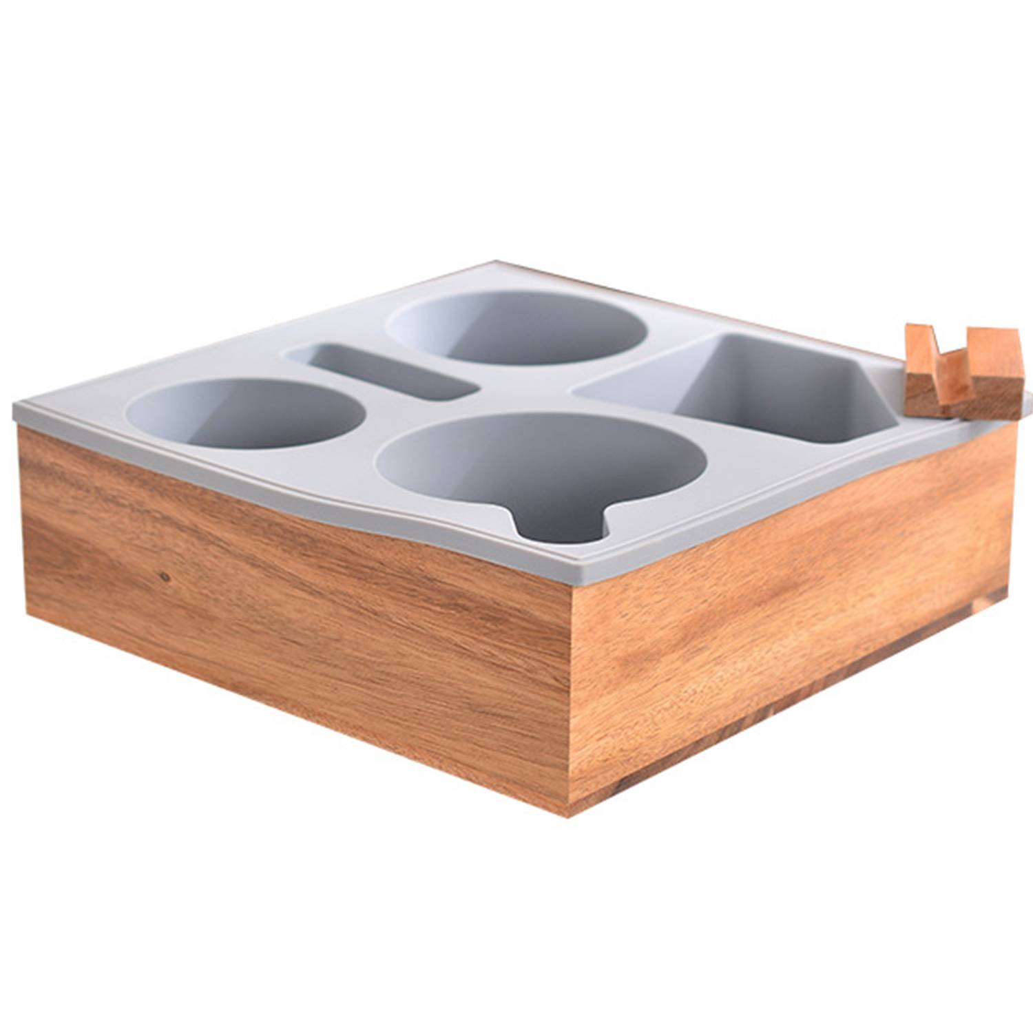 Wooden Anti Spill Couch Cup Holder Tray 2