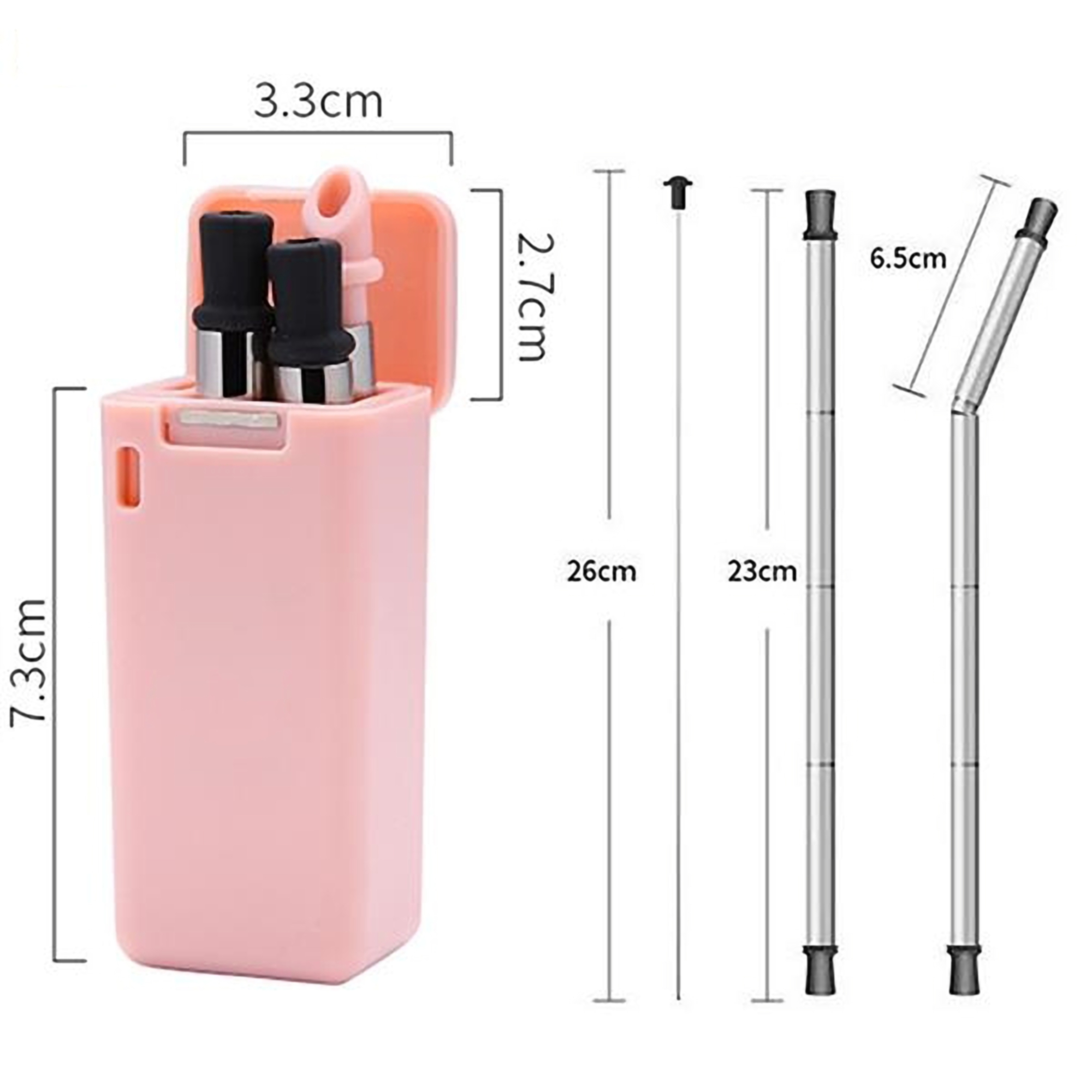 Stainless Steel Folding Straw Kit 3