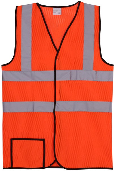 Polyester Orange Mesh Safety Vest SV155