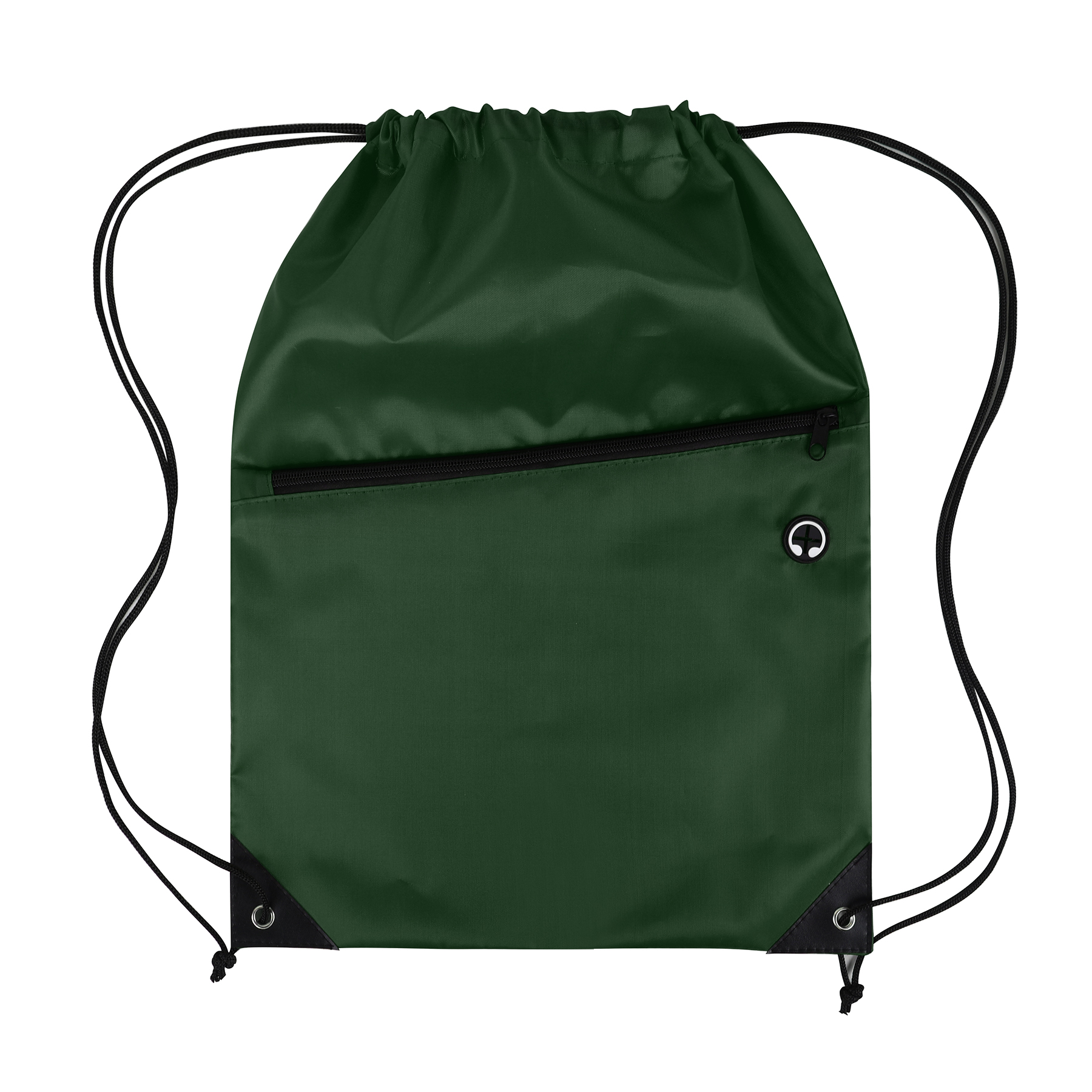 Drawstring Backpack with Front Zipper Pocket 30