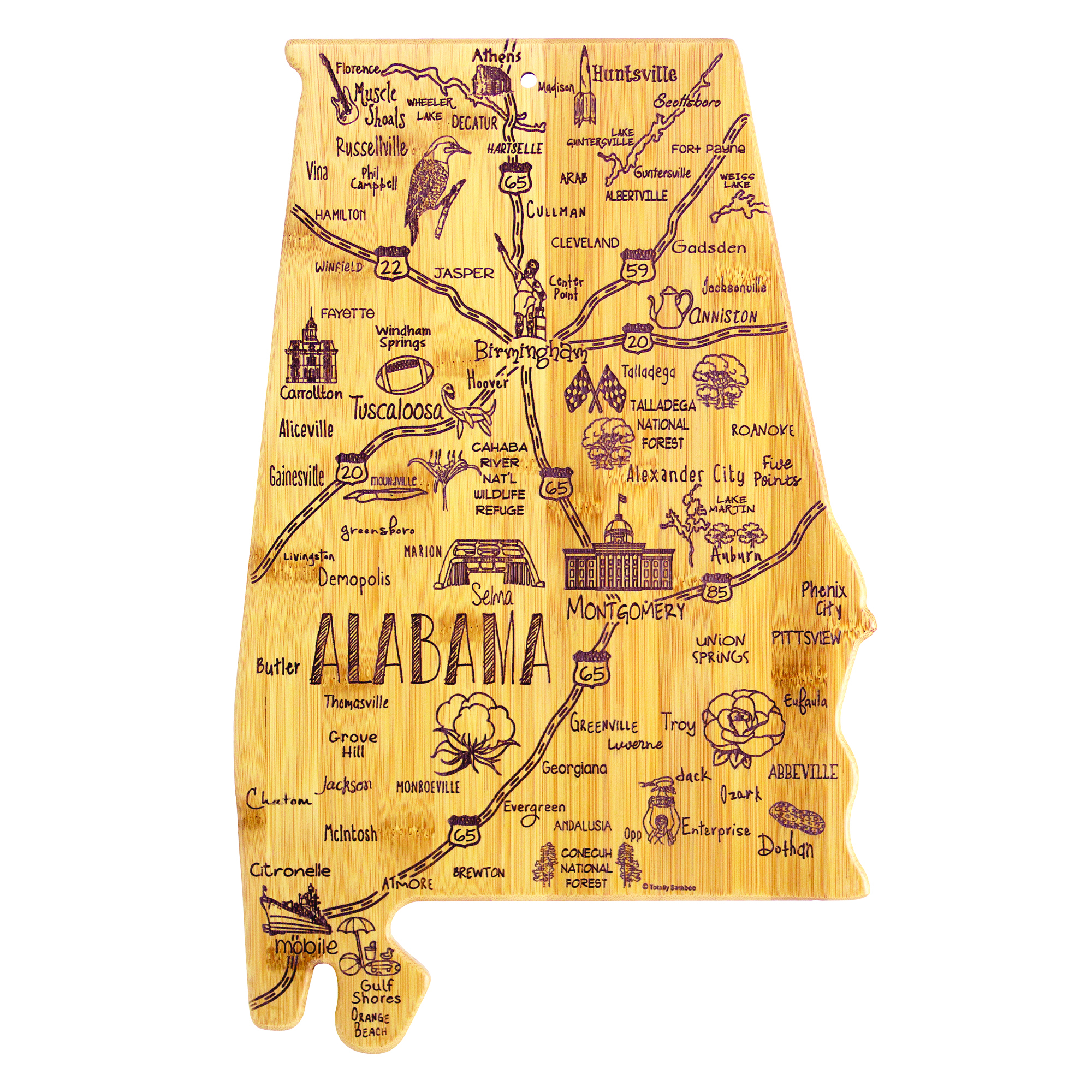 Destination Alabama Cutting & Serving Board 5