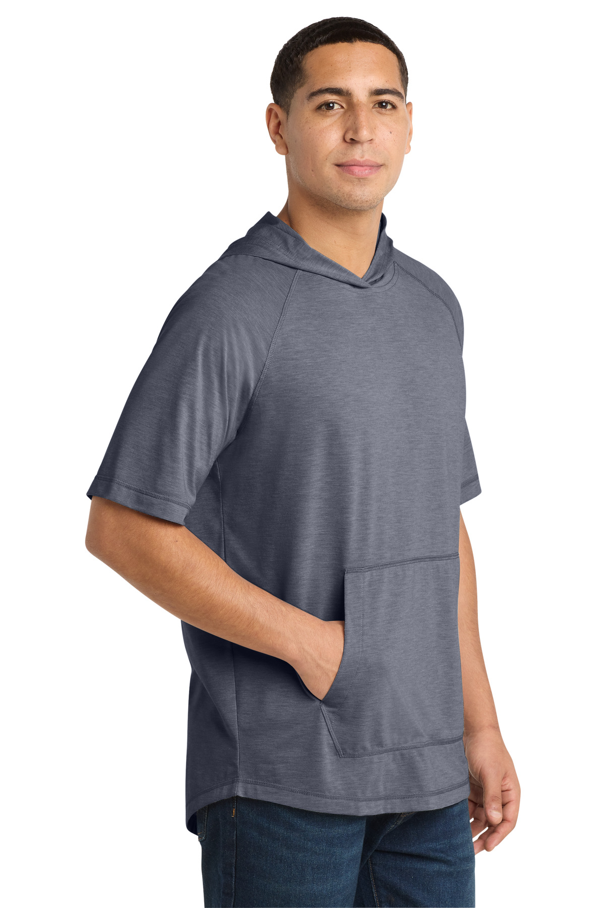 Sport-Tek PosiCharge Tri-Blend Wicking Short Sleeve Hoodie. ST404 16