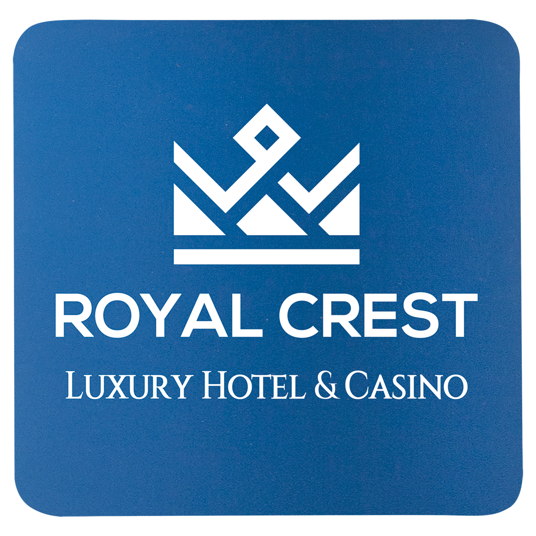 3 3/4" x 3 3/4" Square Blue/White Silicone Coaster 1