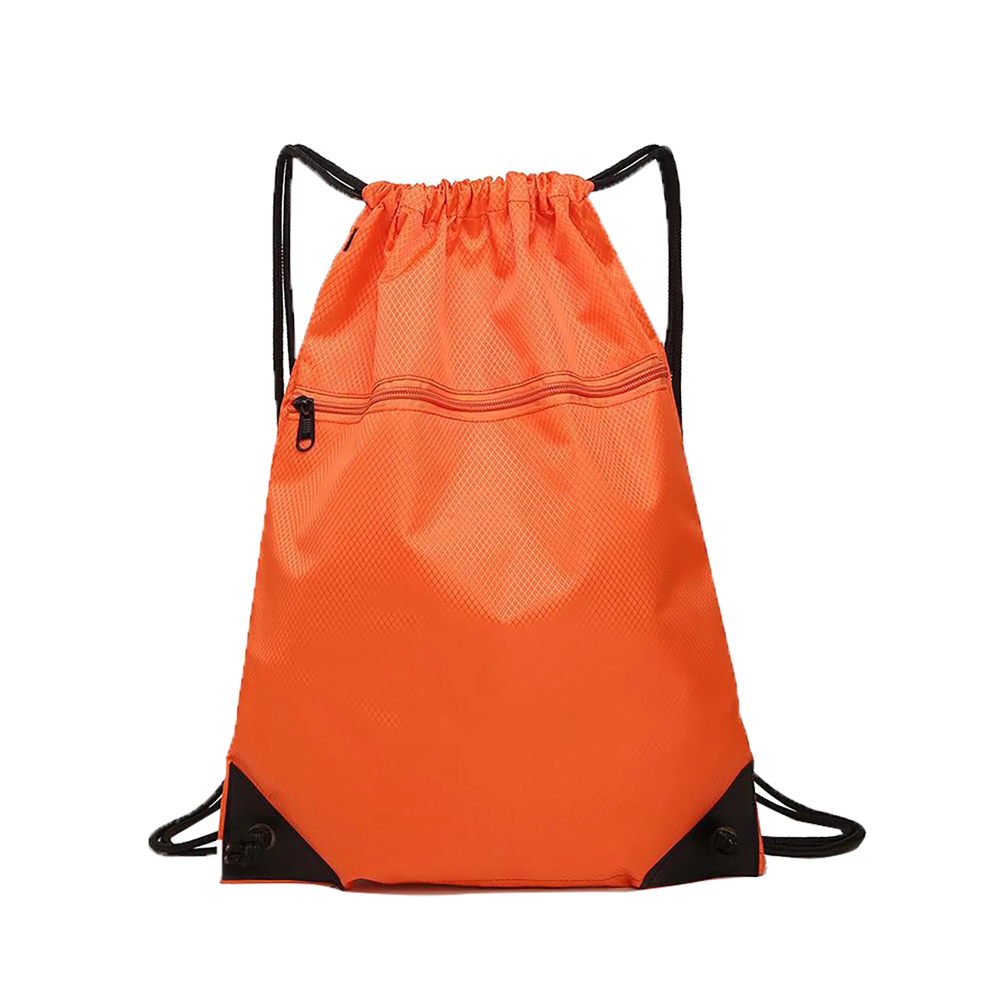 Mesh Pocket Drawstring Backpacks w/Zipper 7