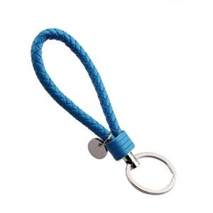 Sophisticated Weaved PU Leather Keychain With Plastic Buckle 3