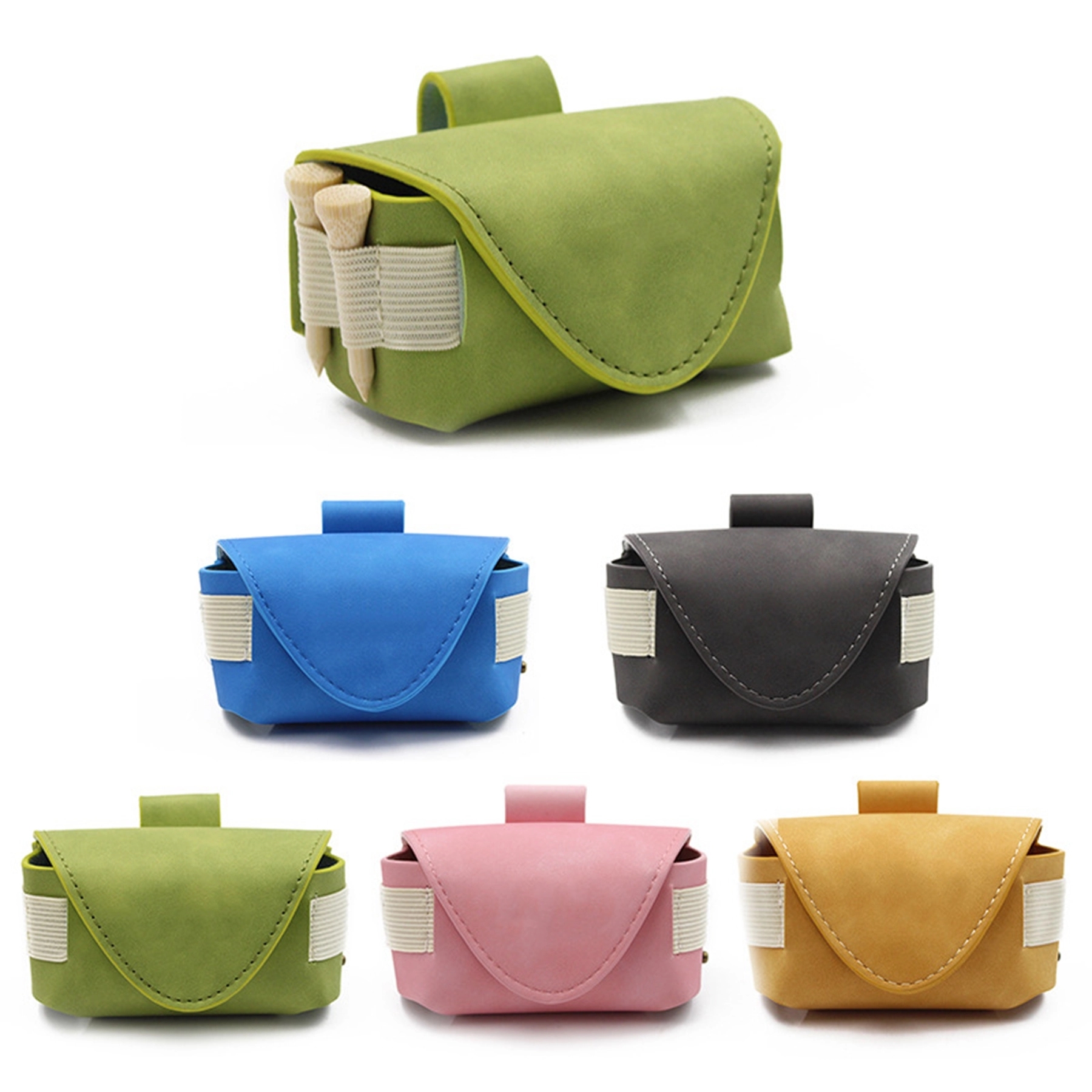 PU Leather Golf Tee Holder Pouch 10