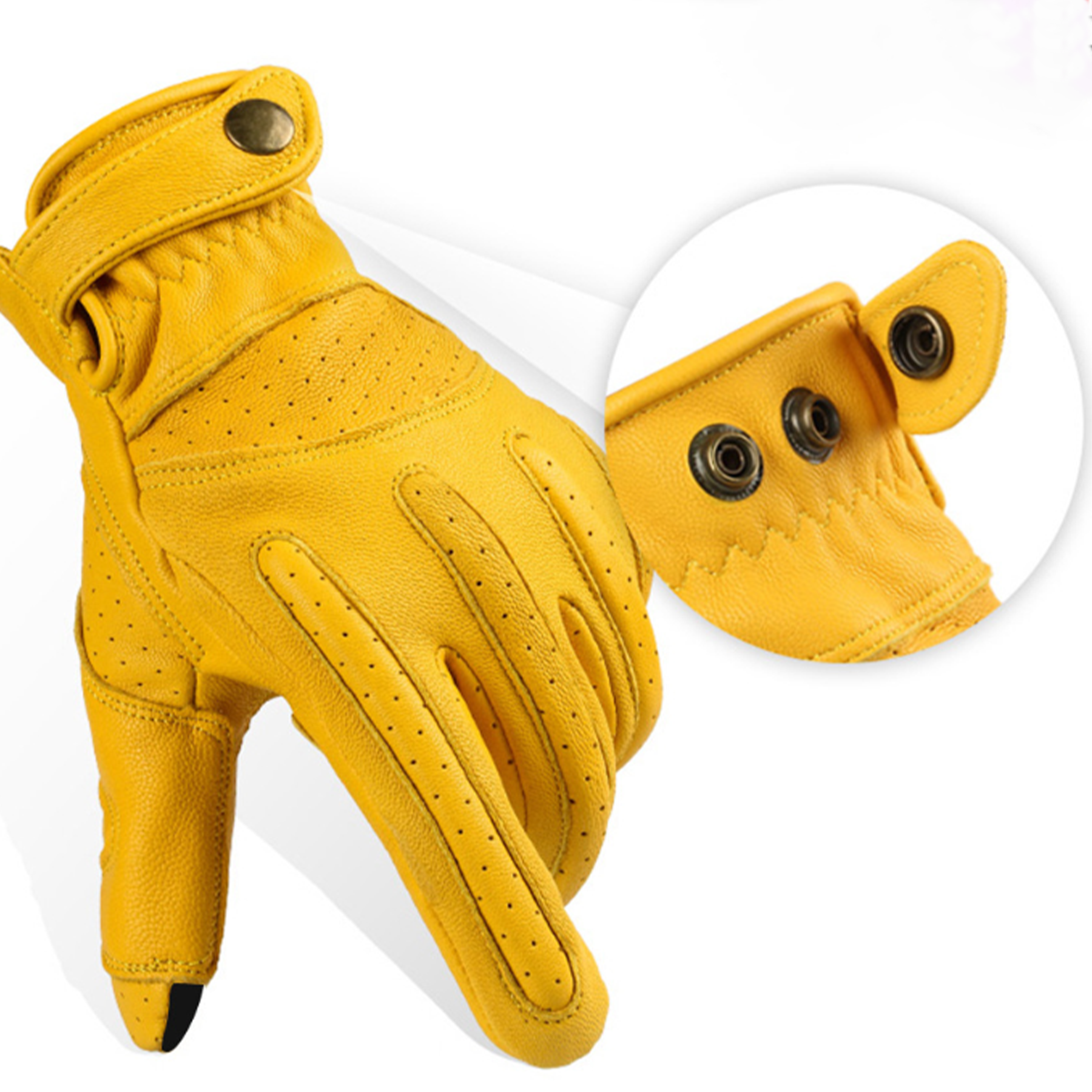 Premium Leather Motorcycle Touchscreen Gloves 3