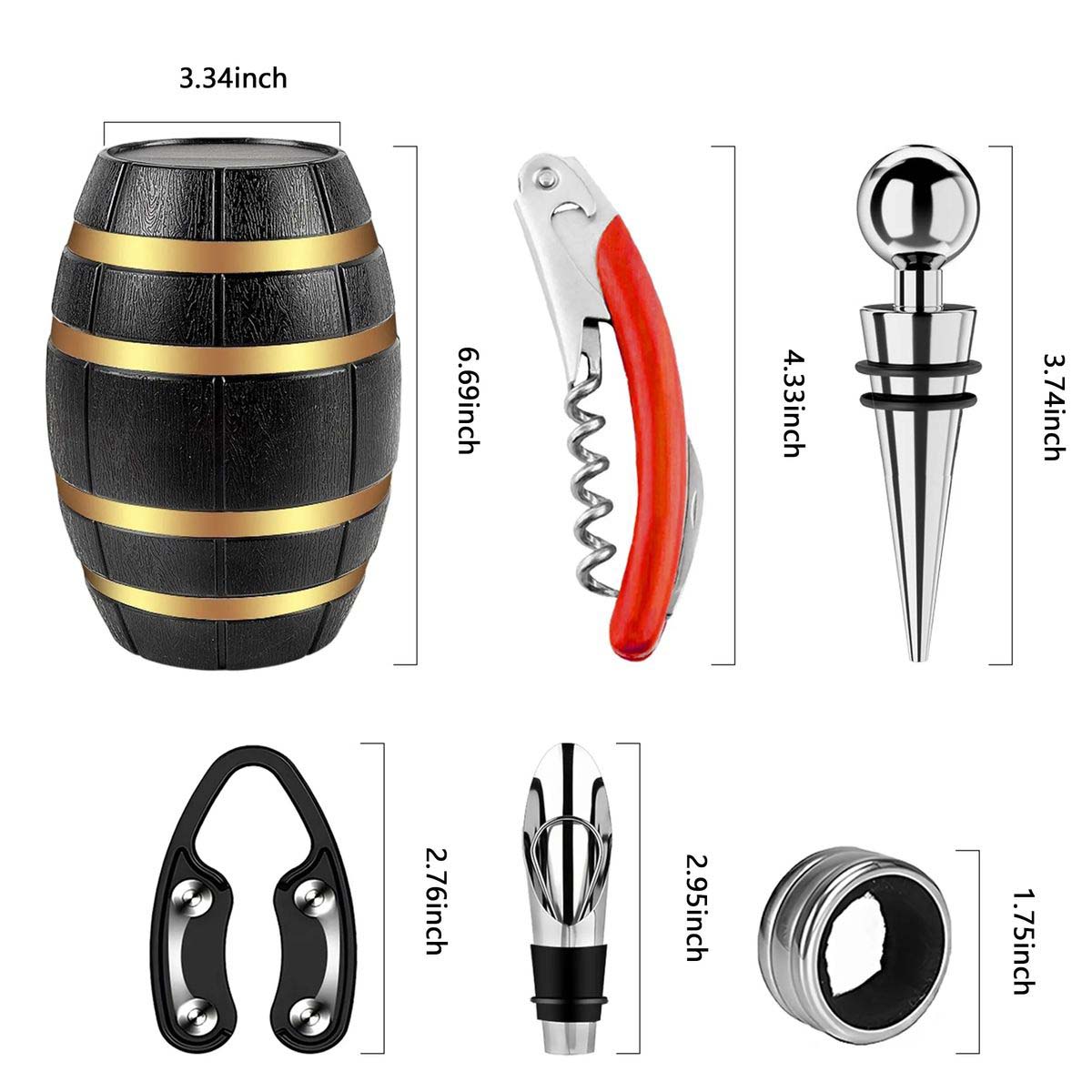 Barrel Shaped Wine Tool Set with Elegant Design 4