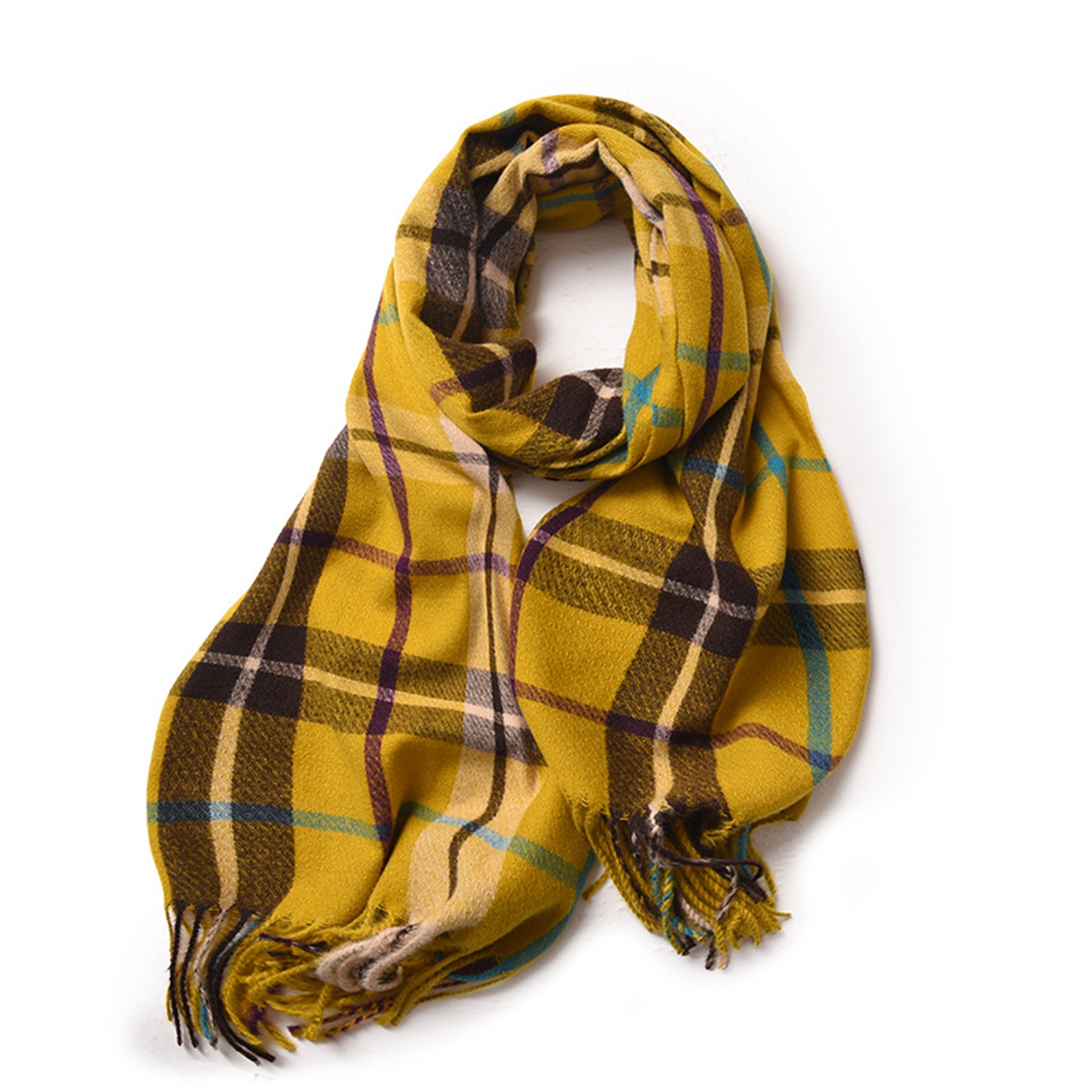 Winter Thick Warm Knit Large Plaid Scarf 2