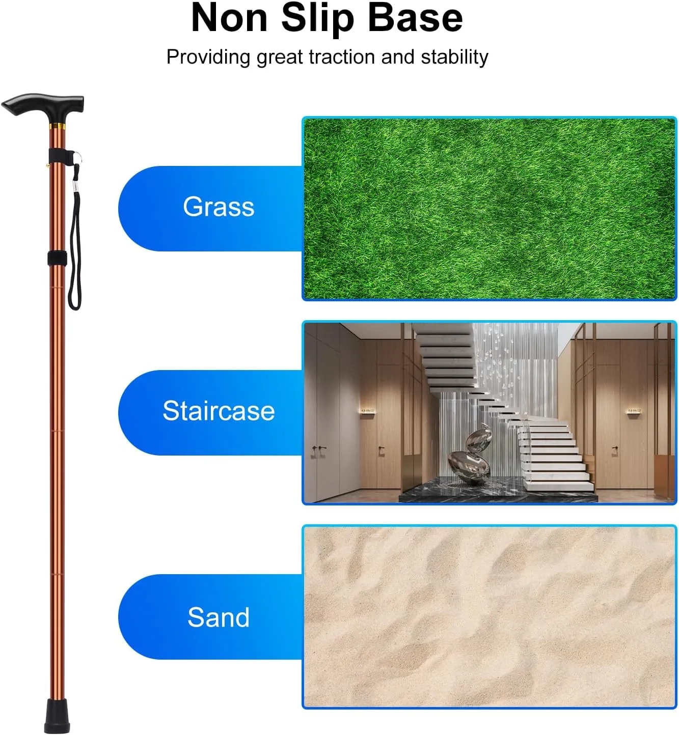 Portable Folding Aluminum Walking Stick 7