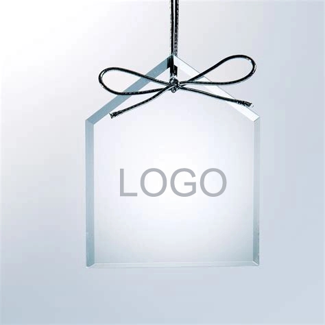 Beveled Crystal Glass House Ornament 3
