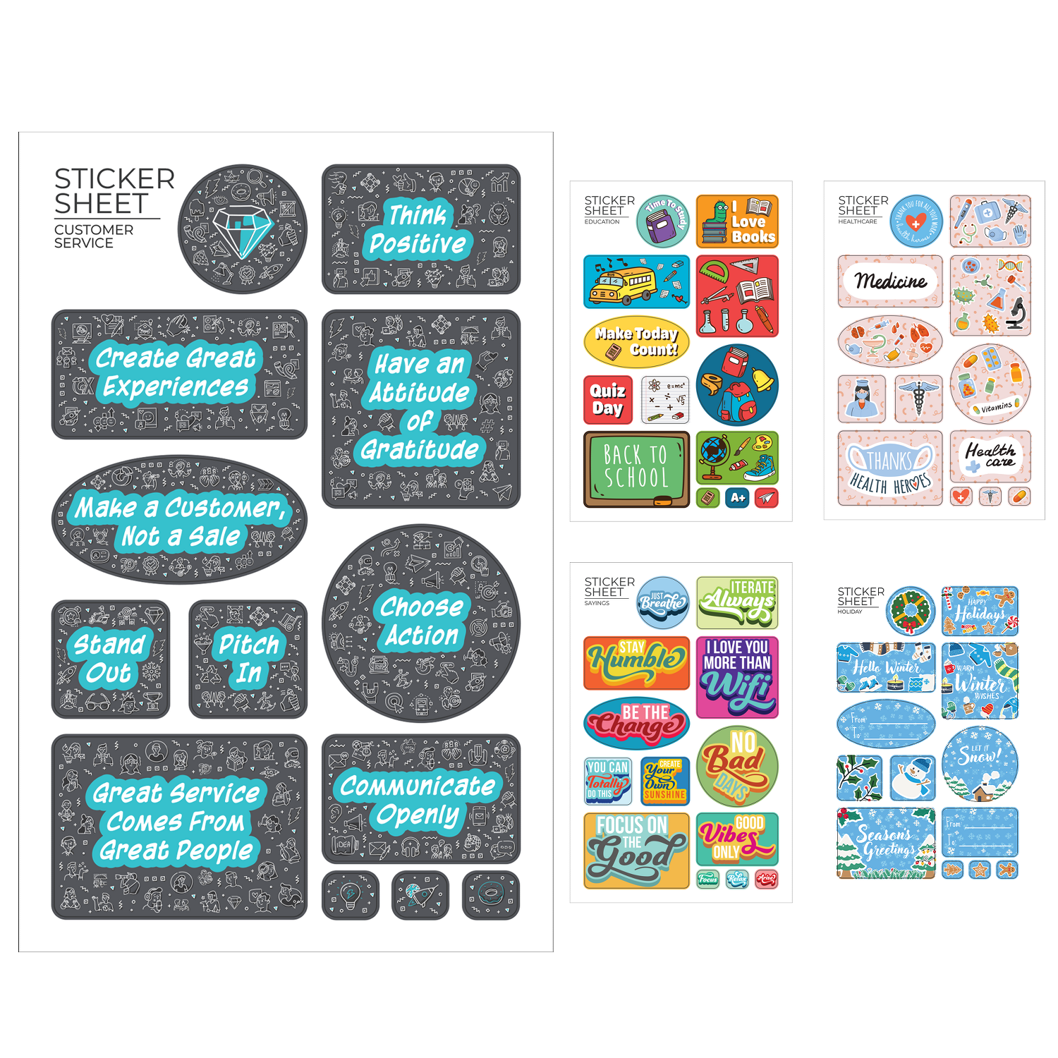 Flair 7" X 11 " Sticker Sheet 2