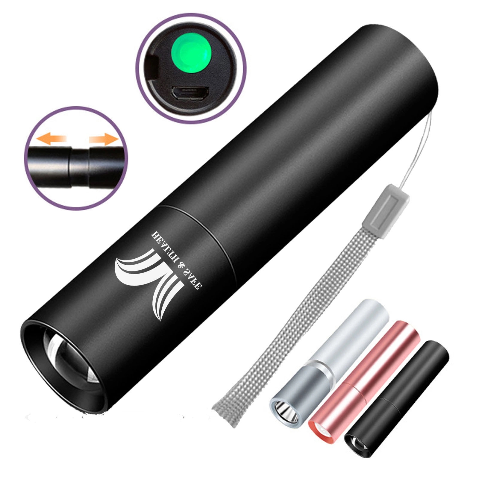 USB Rechargeable Outdoor Mini Flashlight 2