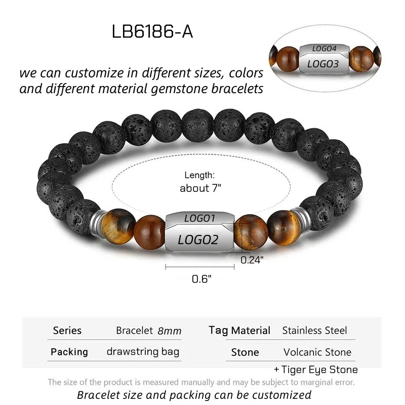 Wholesale Beaded Gemstone Bracelet Natural Stone BULK 6