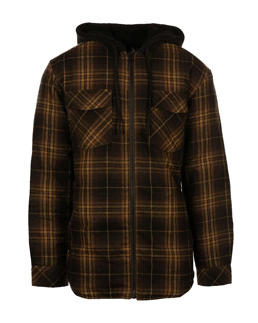 Men's Quilted Flannel Hooded Jacket - 8620 2