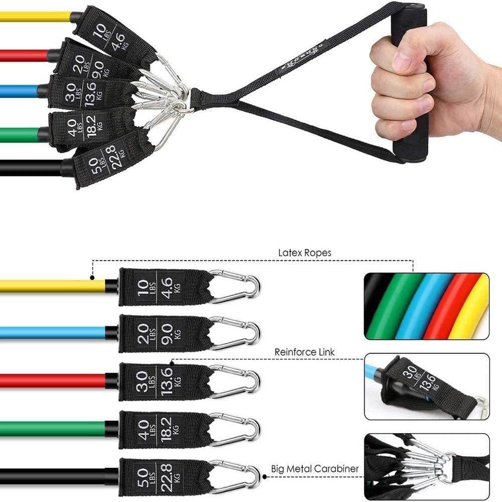 11pcs Resistance Bands Set Portable Gym Accessories Perfect 3