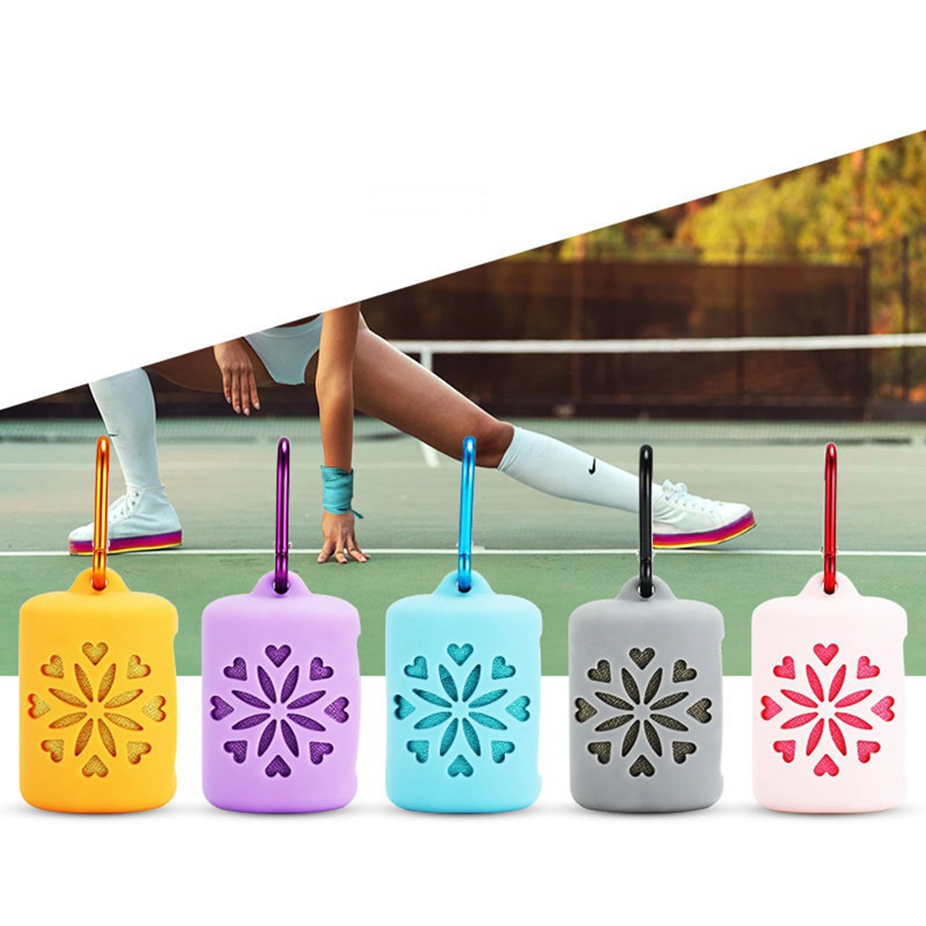Sport Cooling Towel with Packing Silicone Bag and Hook 3