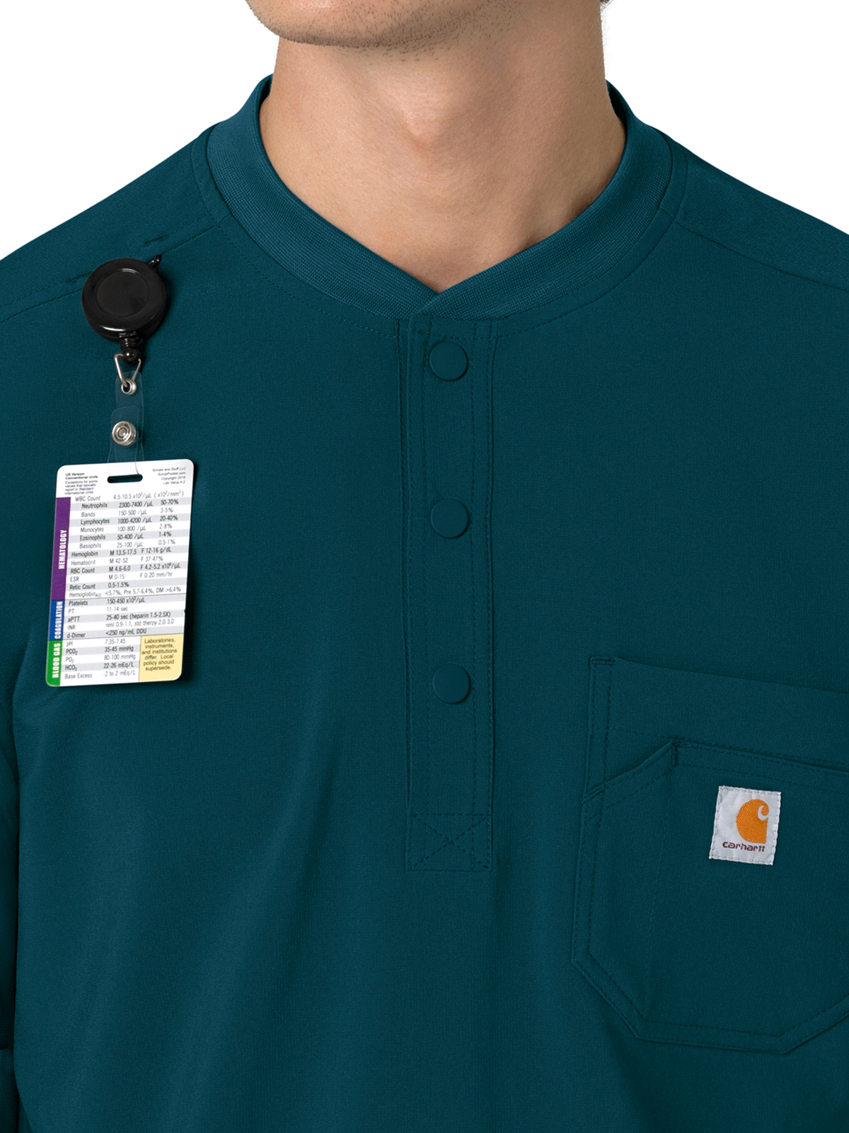 Carhartt Scrubs - Force Cross-Flex - Men's Three-Pocket Henley Top 27