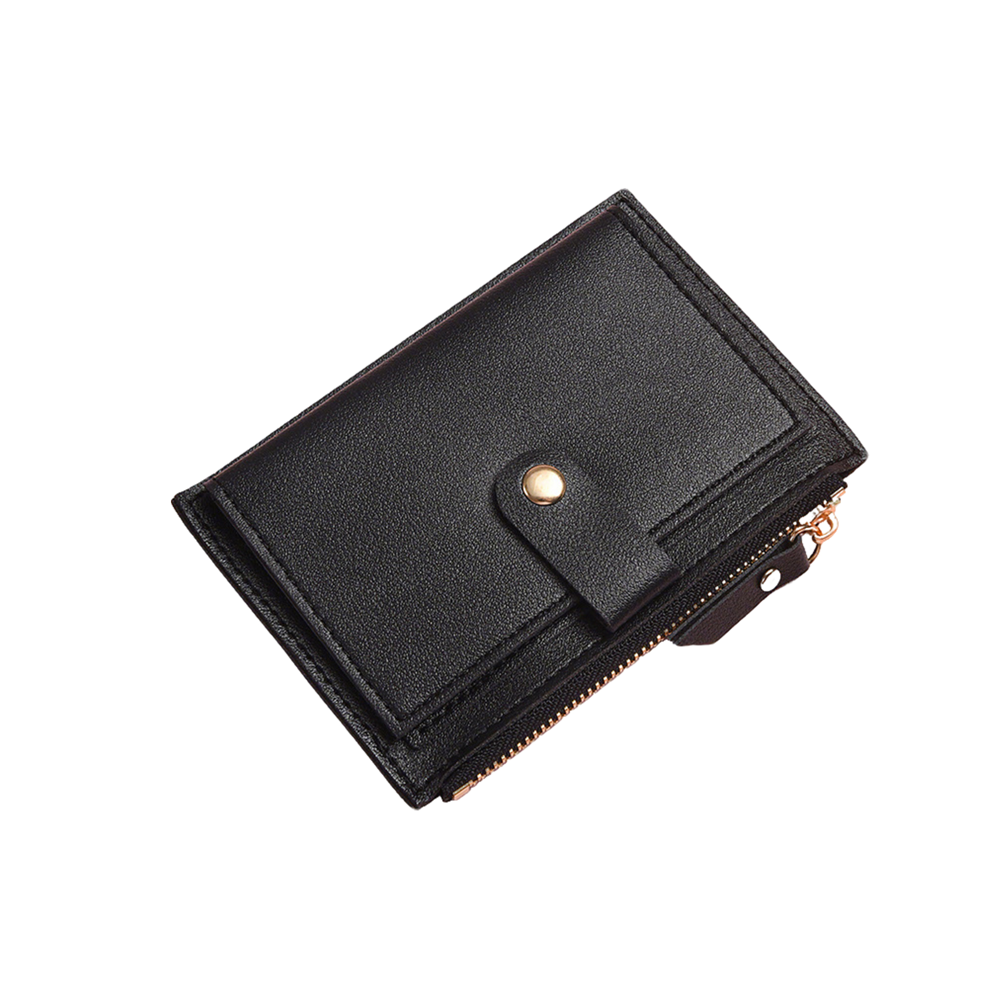 Slim PU Card Wallet With Snap Closure 7