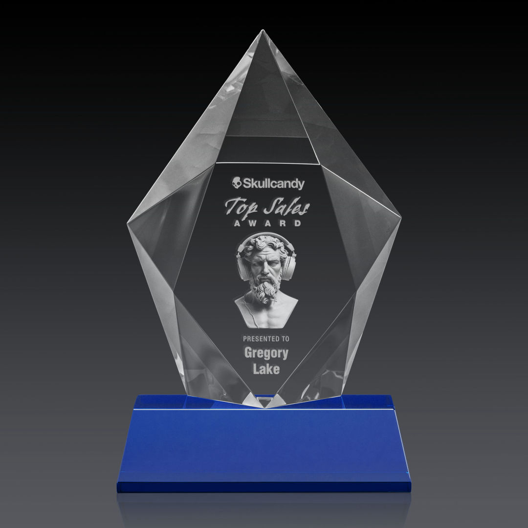 Devron 3D Award on Base - Blue 3