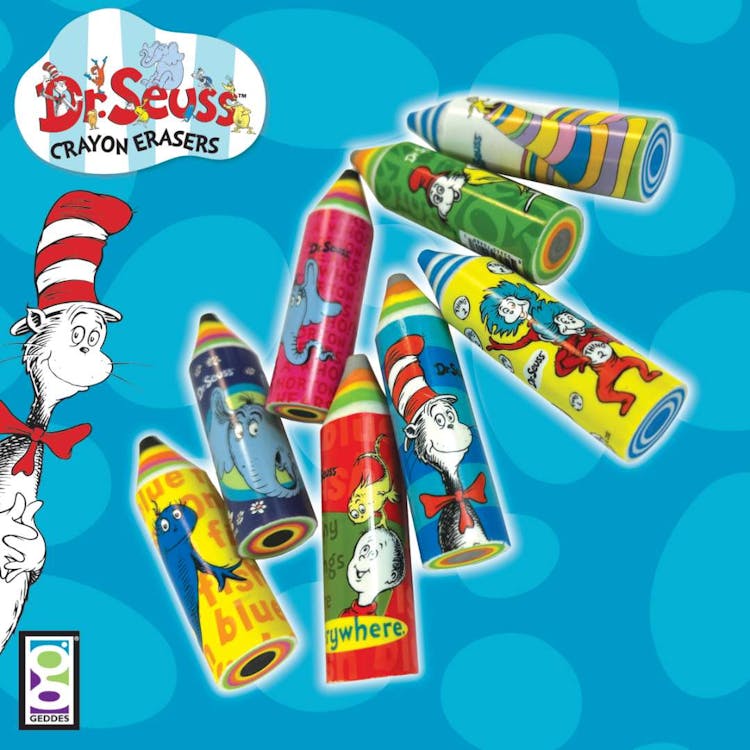 Dr. Seuss Crayon Erasers 24/Bag 1