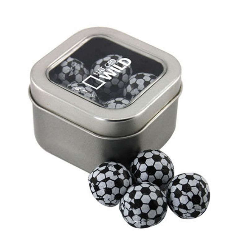 Window Tin with Chocolate Soccer Balls 1