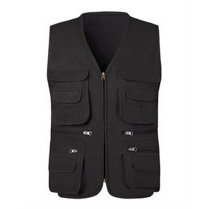 Men's Multi Pockets 100% Cotton Cargoes Fisherman Vest 6