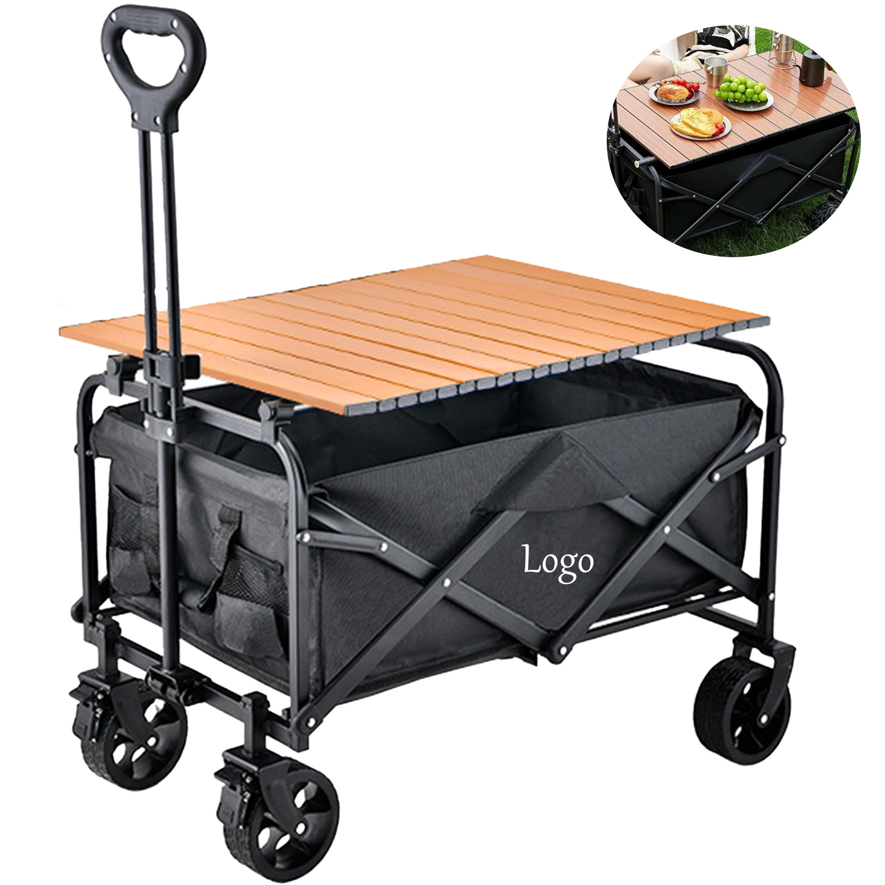 Outdoor Foldable Camping Cart with Steel Table 4