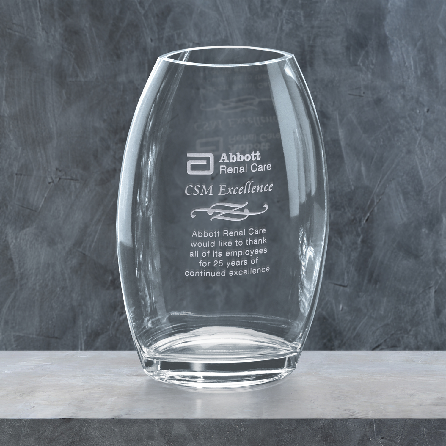 Clear Oval Vase 9