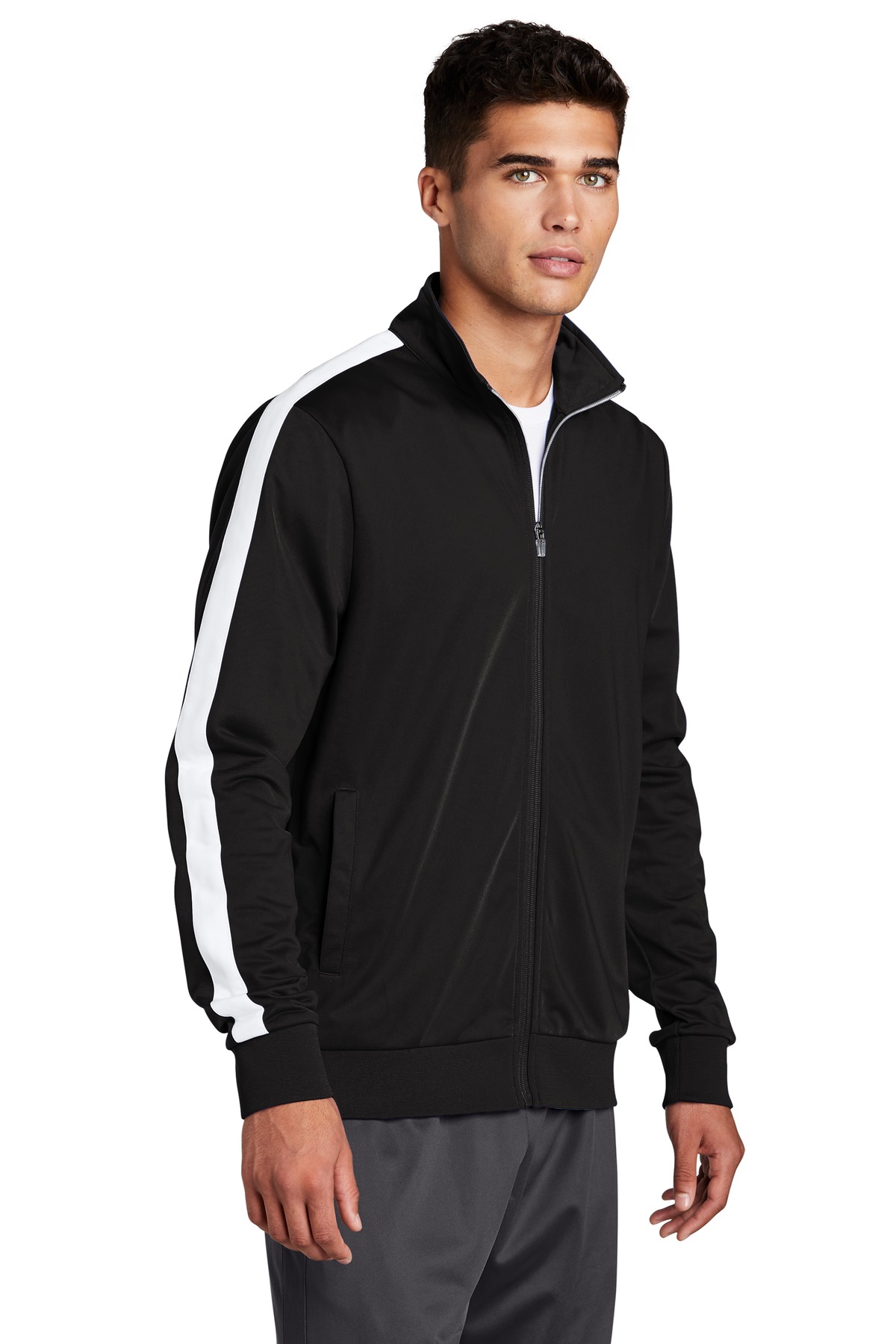 Sport-Tek Tricot Sleeve Stripe Track Jacket. JST94 30