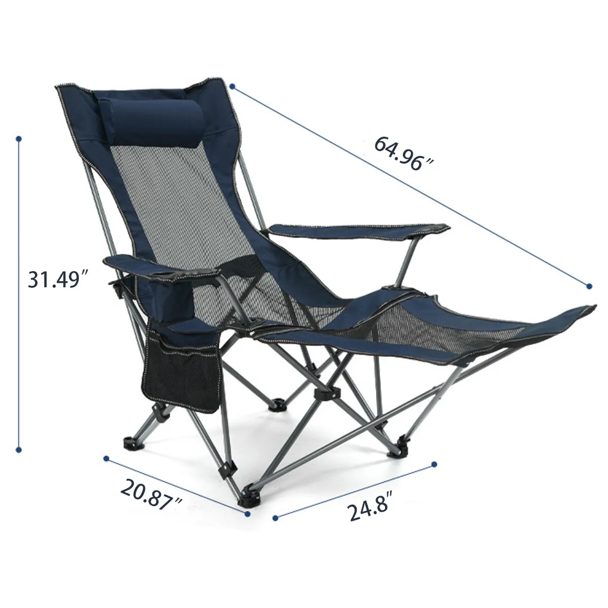 Portable Folding Reclining Camping Chair with Carry Bag 6