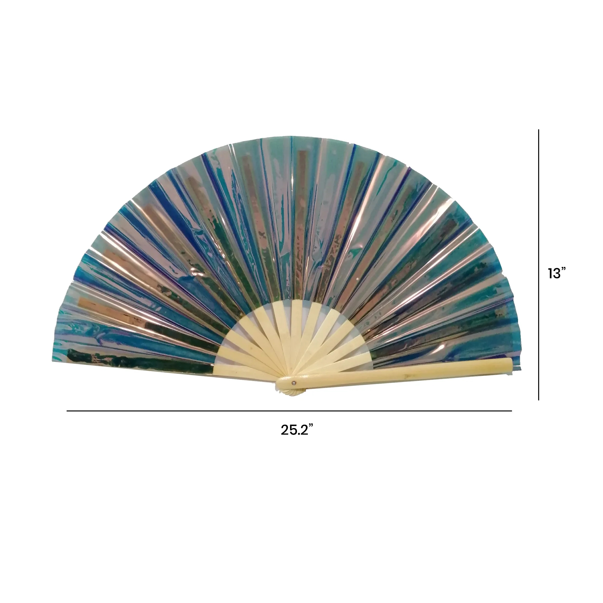 PCV Laser Film Large Bamboo Fan 2