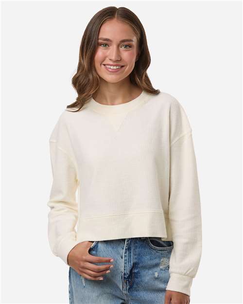 Women's Ribbed Knit Cropped Boxy Crew - BW5102 12