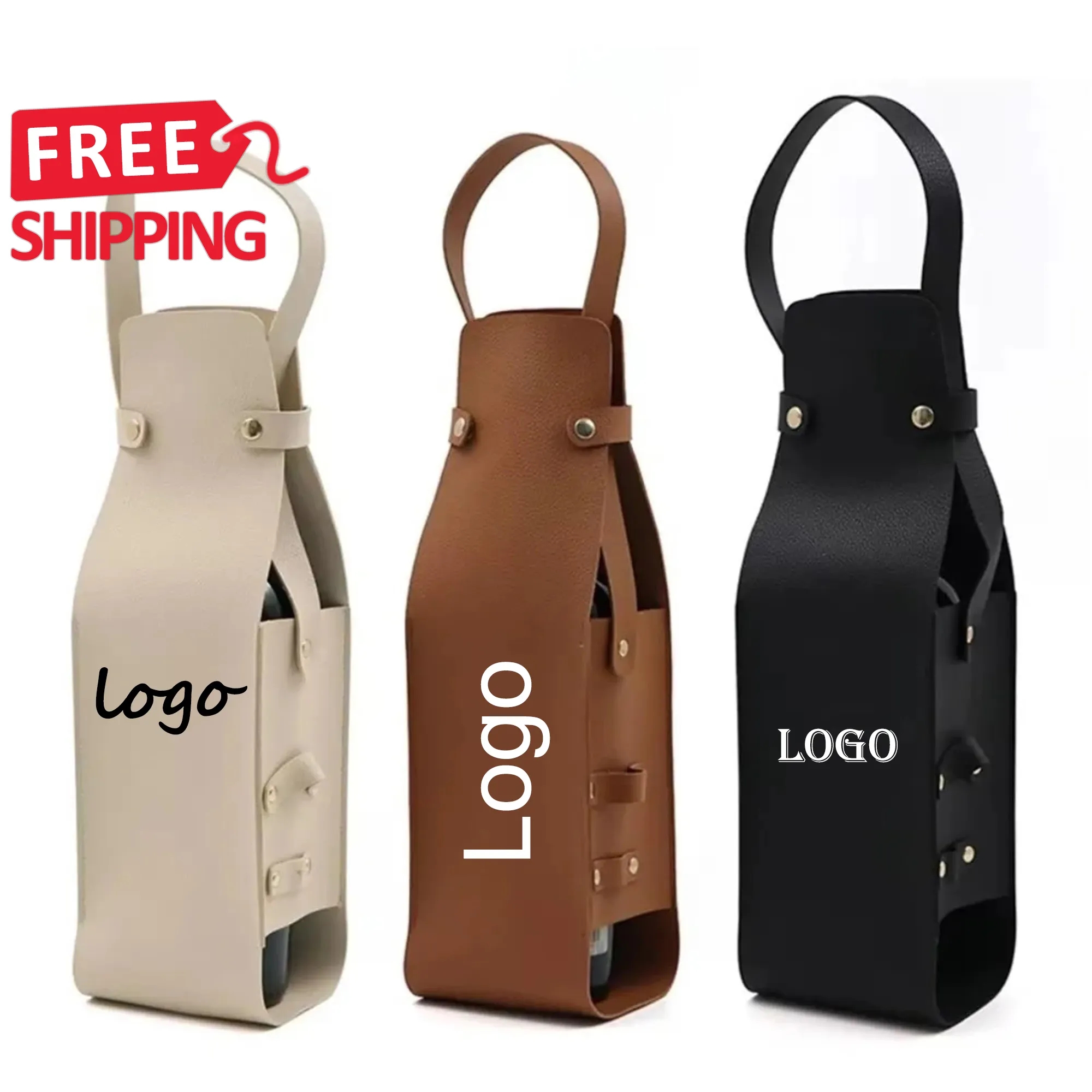 PU Leather Wine Bottle Carrier Bag 7