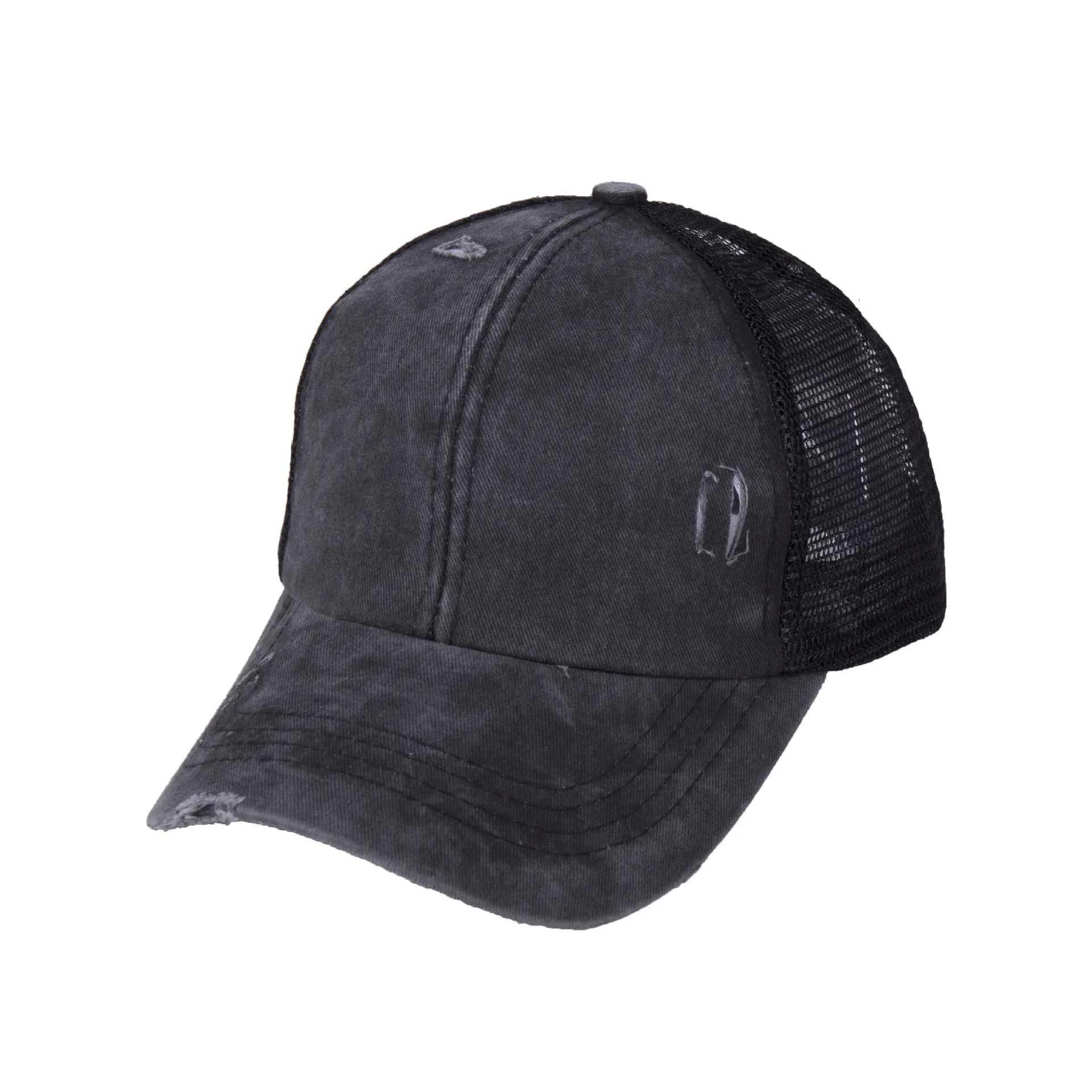 Washed Distressed Ponytail Baseball Cap 5