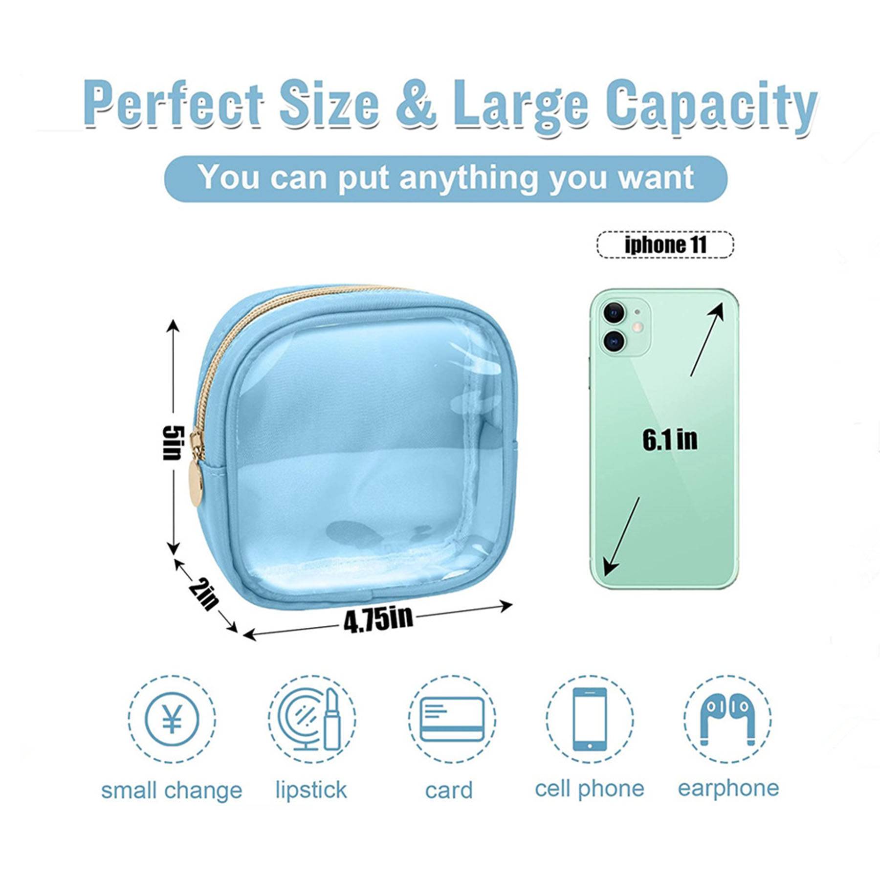 Mini Clear Travel Makeup Bag for Purse 4