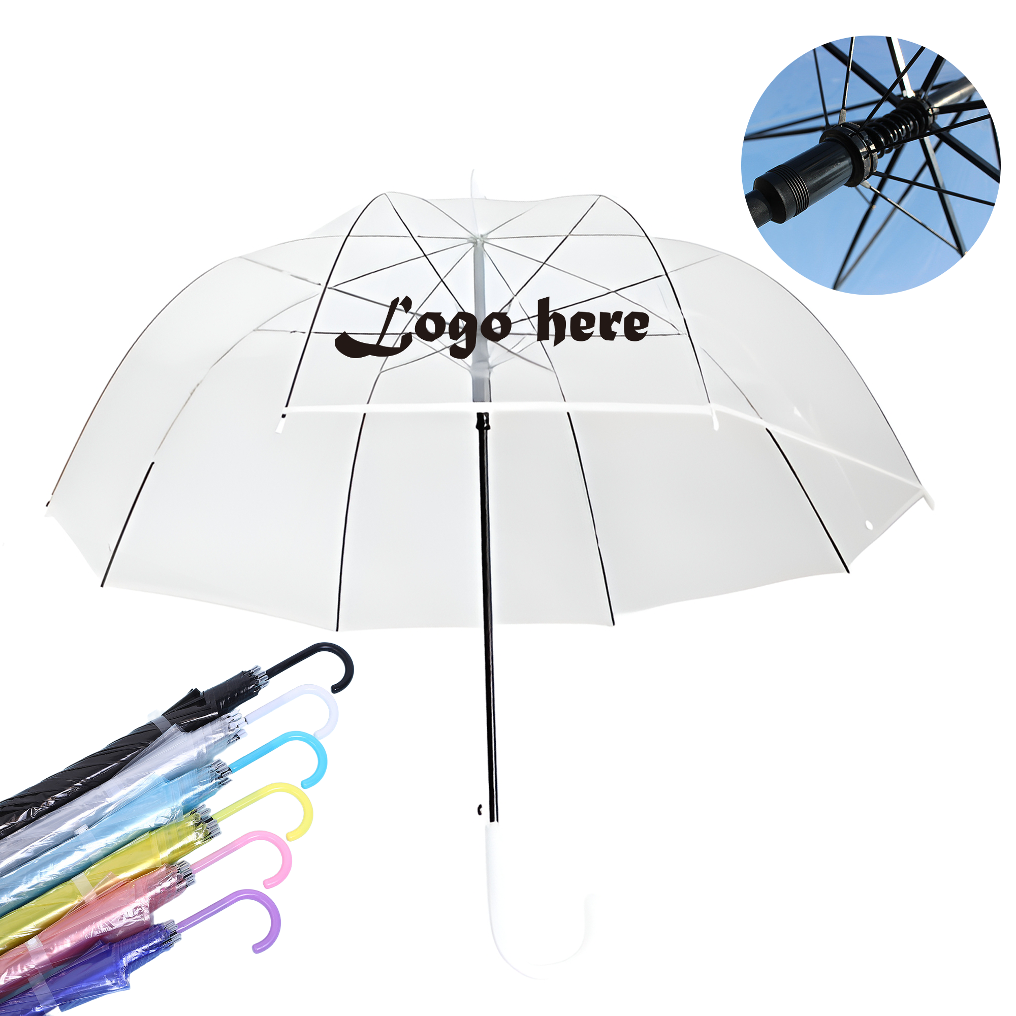 MOQ 20 PCS PVC Transparent Umbrella 4