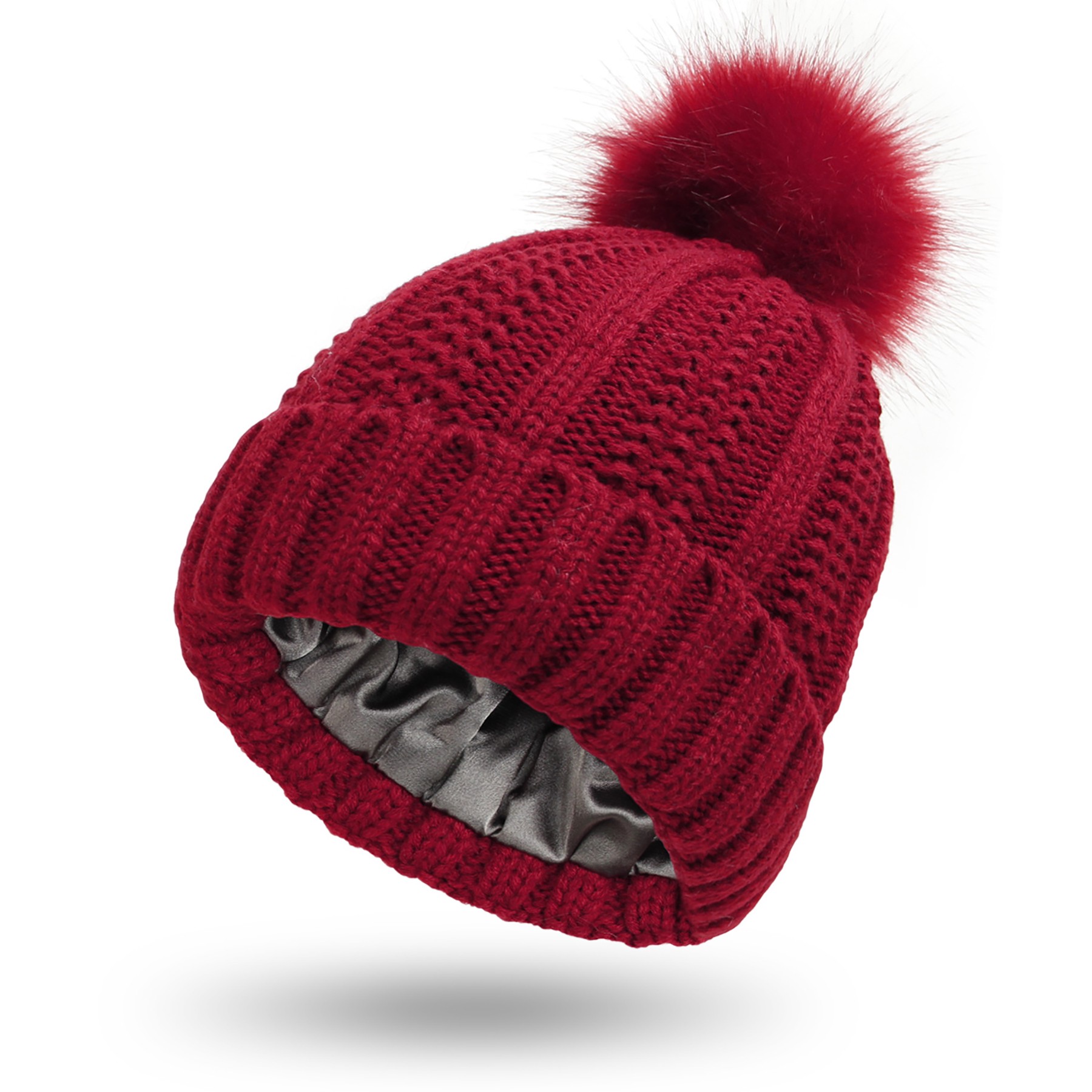 Winter Knitted Beanie With Pompom 5