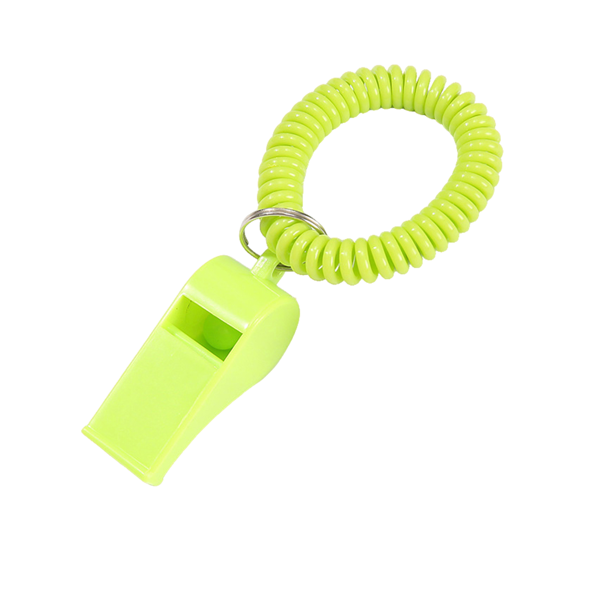 Vinyl Coil Wrist Whistle With Key Ring 1.97" Length X 0.79" Width X 0.87" Height 4